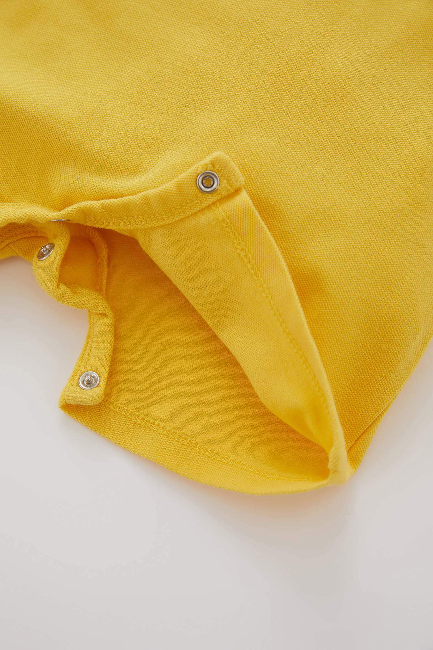 Боди стандартного кроя с воротником поло с коротким рукавом из хлопка