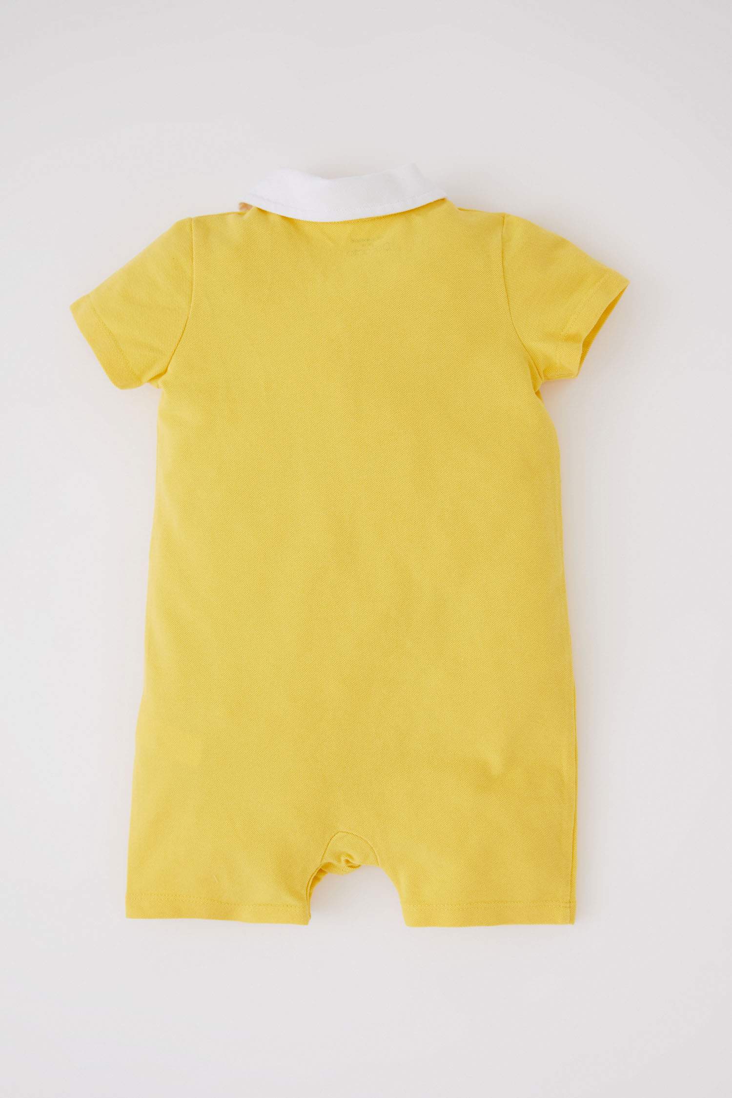 Боди стандартного кроя с воротником поло с коротким рукавом из хлопка