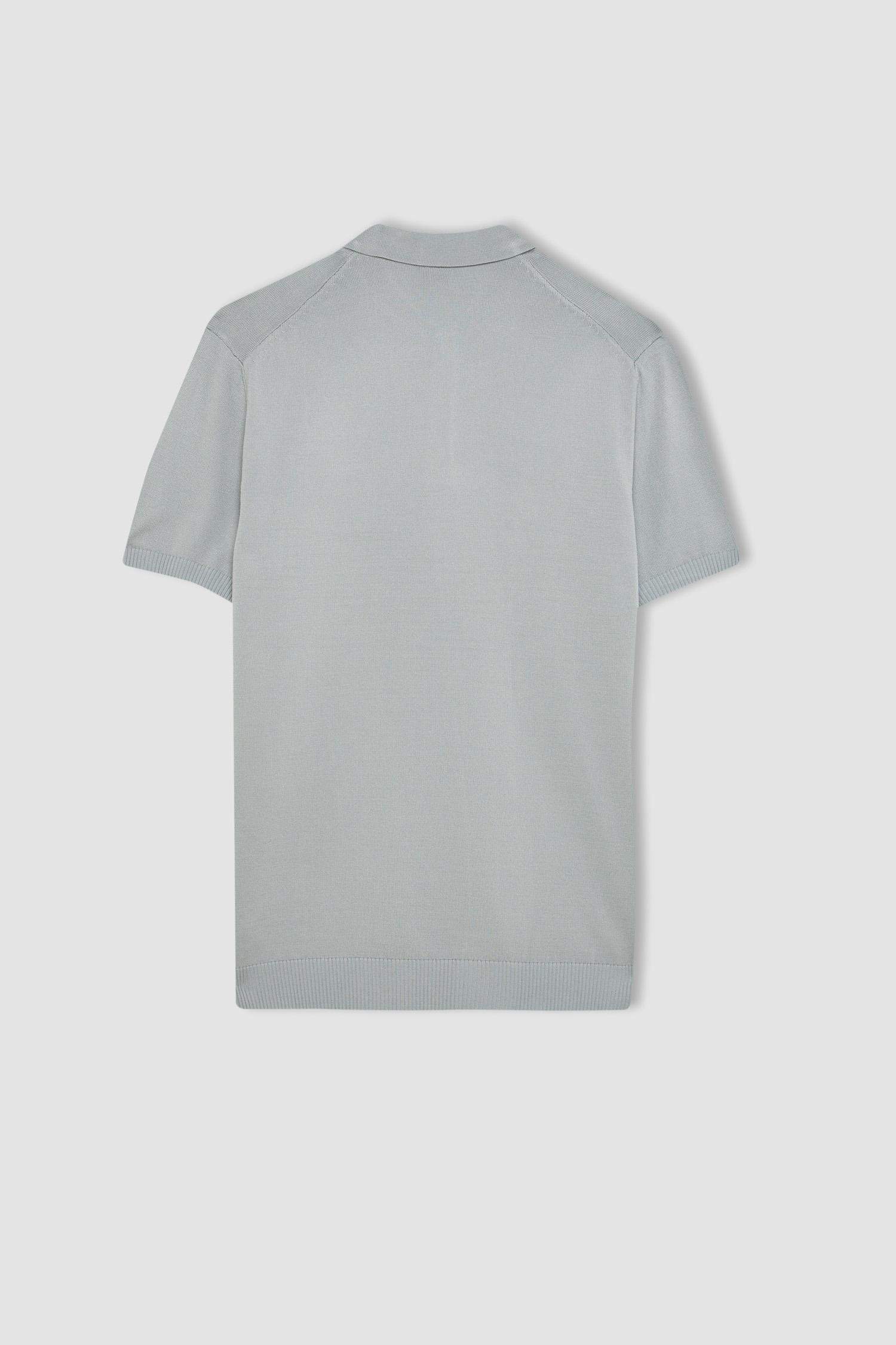 T-Shirt Polo en tricot Slim à Manches Courtes