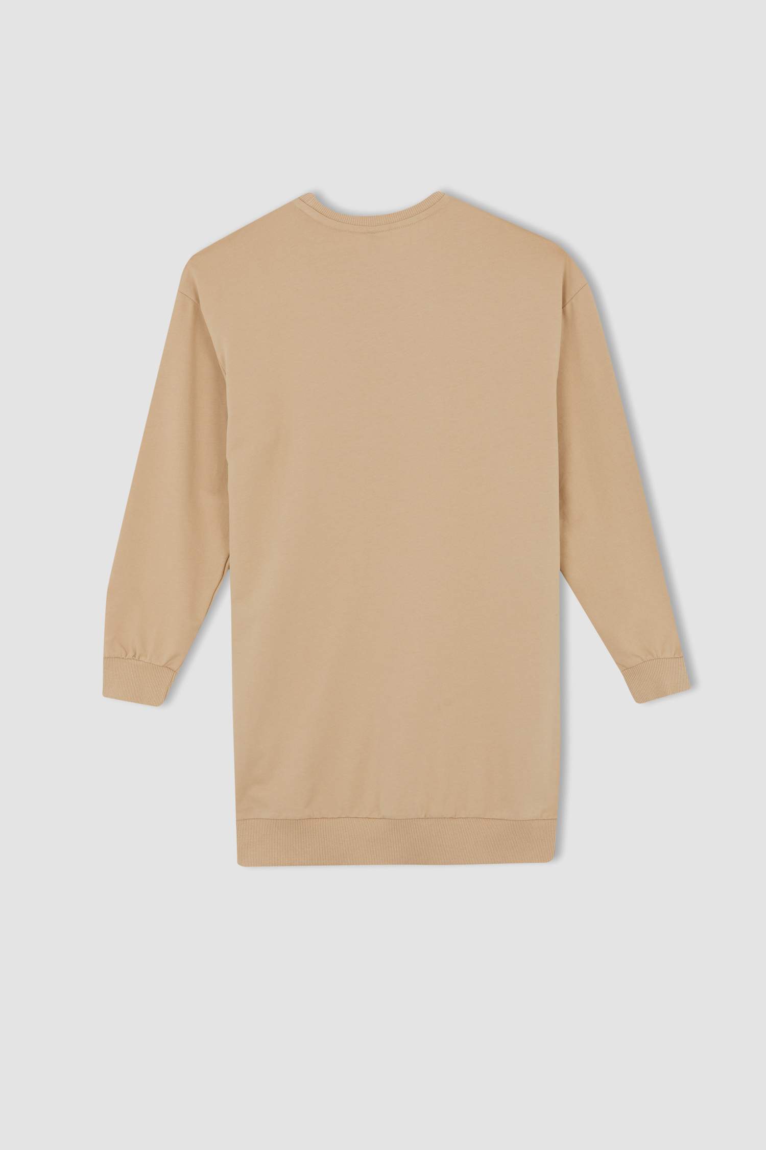 سويت تونيك قماش رقيق مطبوع قصة مريحة بياقة مستديرة