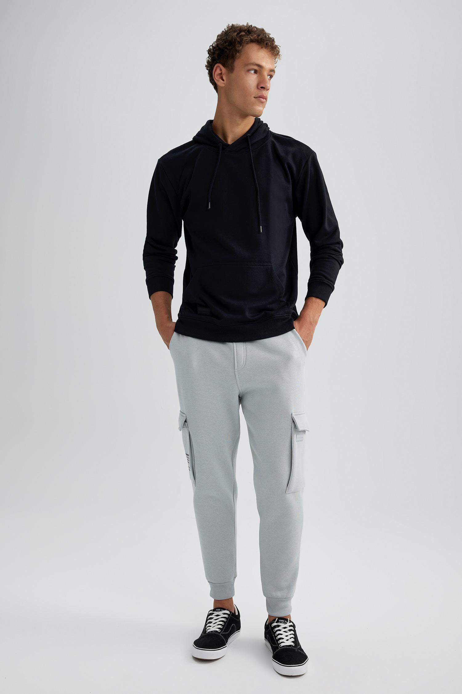 Regular Fit Rib Hem With Cargo Pocket Trousers