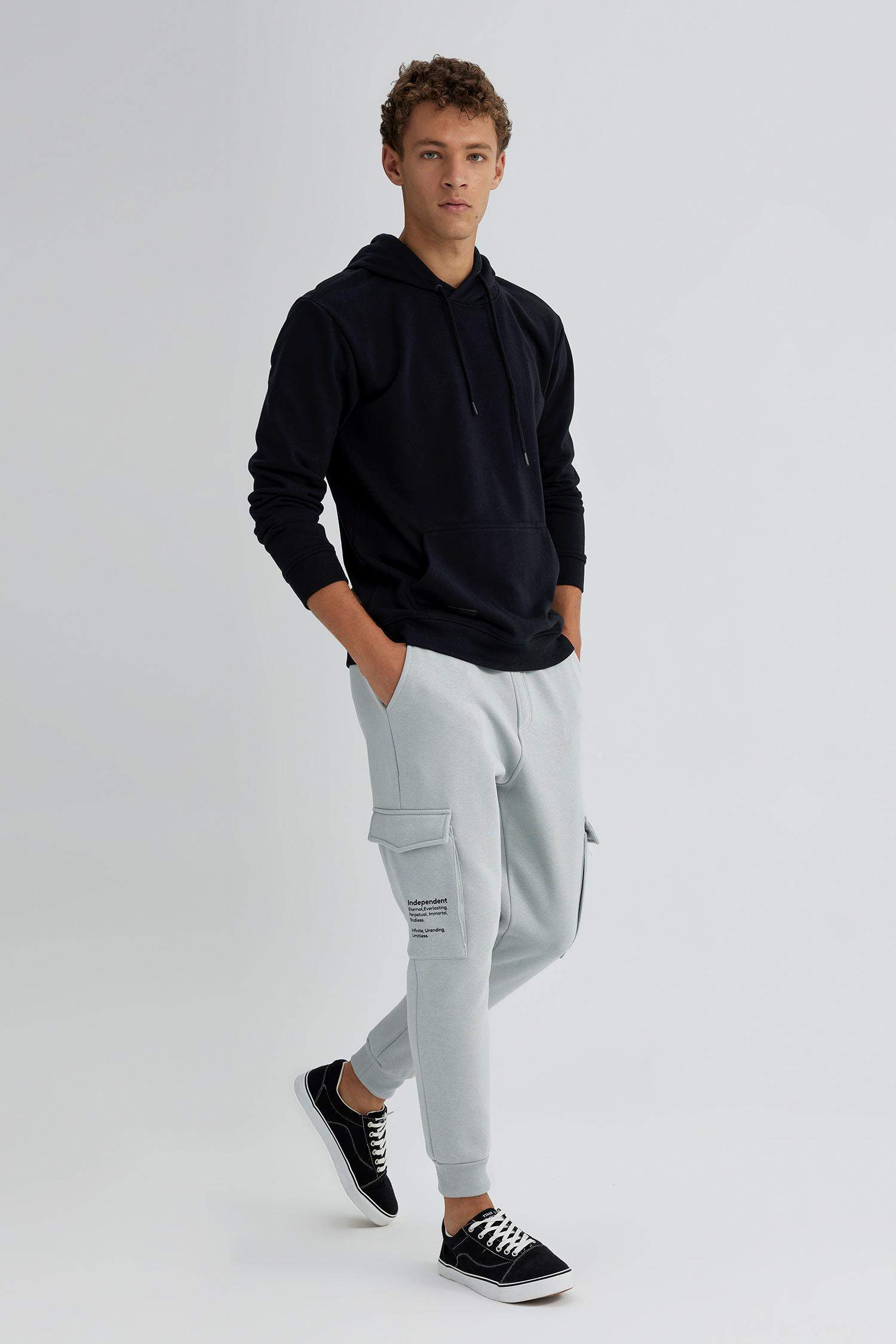 Regular Fit Rib Hem With Cargo Pocket Trousers