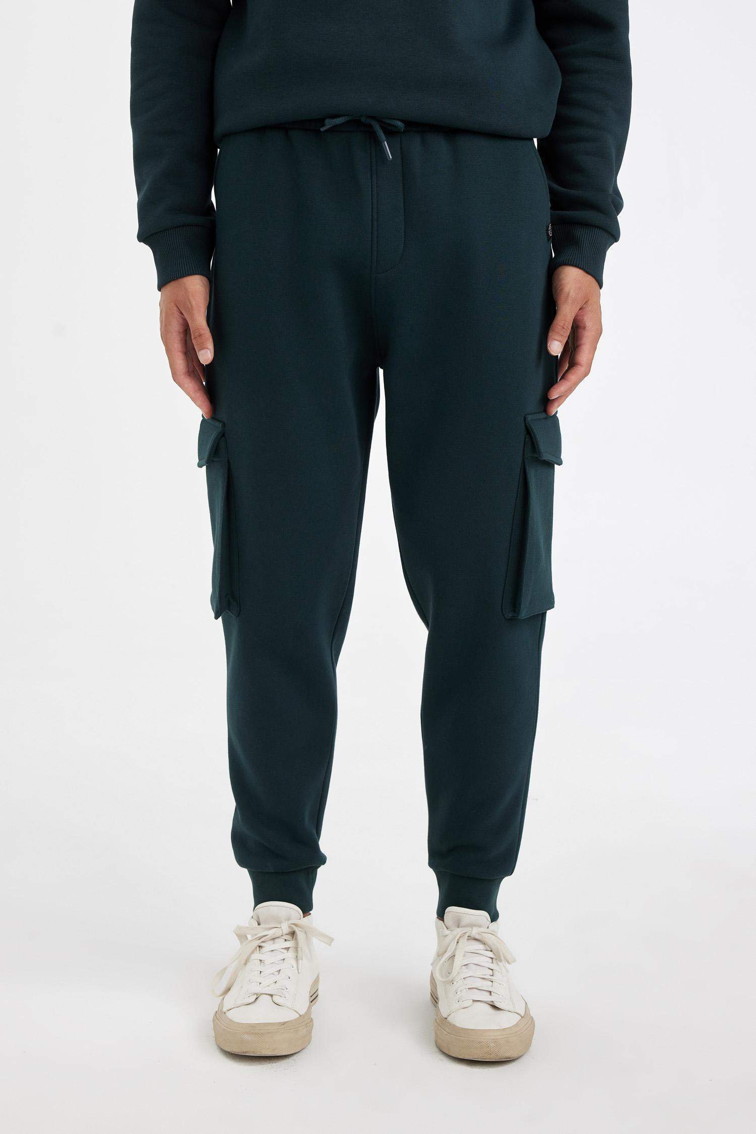 Regular Fit Jogger Eşofman Altı Kargo Cepli Basic Düz Beli Bağcıklı Lastikli Paça