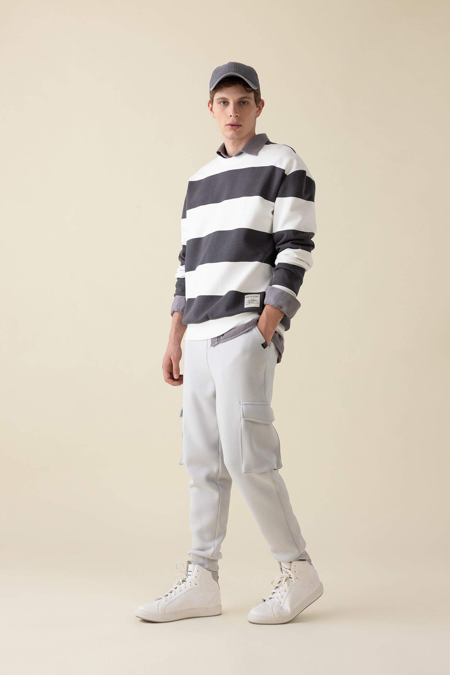 Regular Fit Jogger Eşofman Altı Kargo Cepli Basic Düz Beli Bağcıklı Lastikli Paça