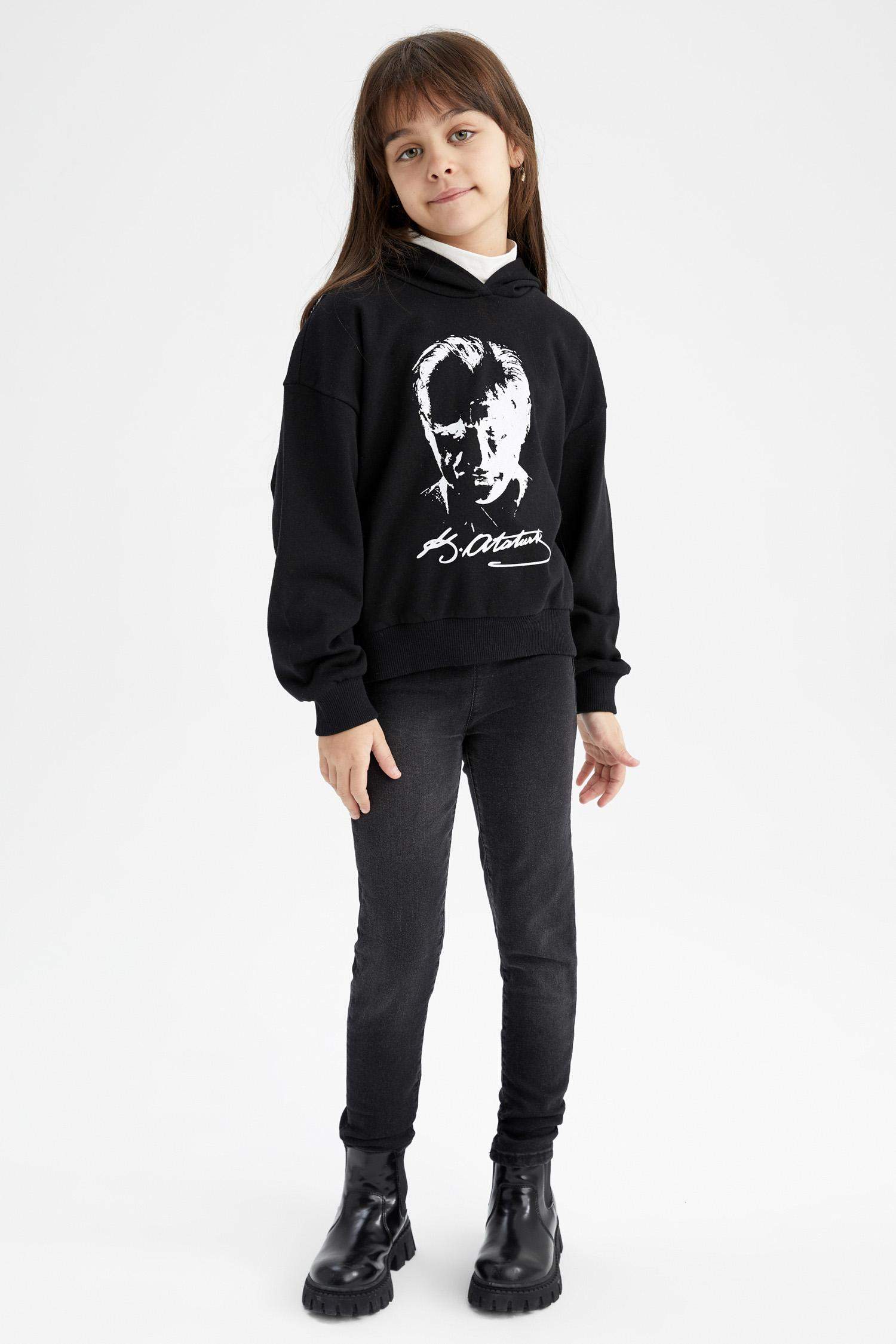 Світшот стандартного крою з товстої тканини для дівчаток