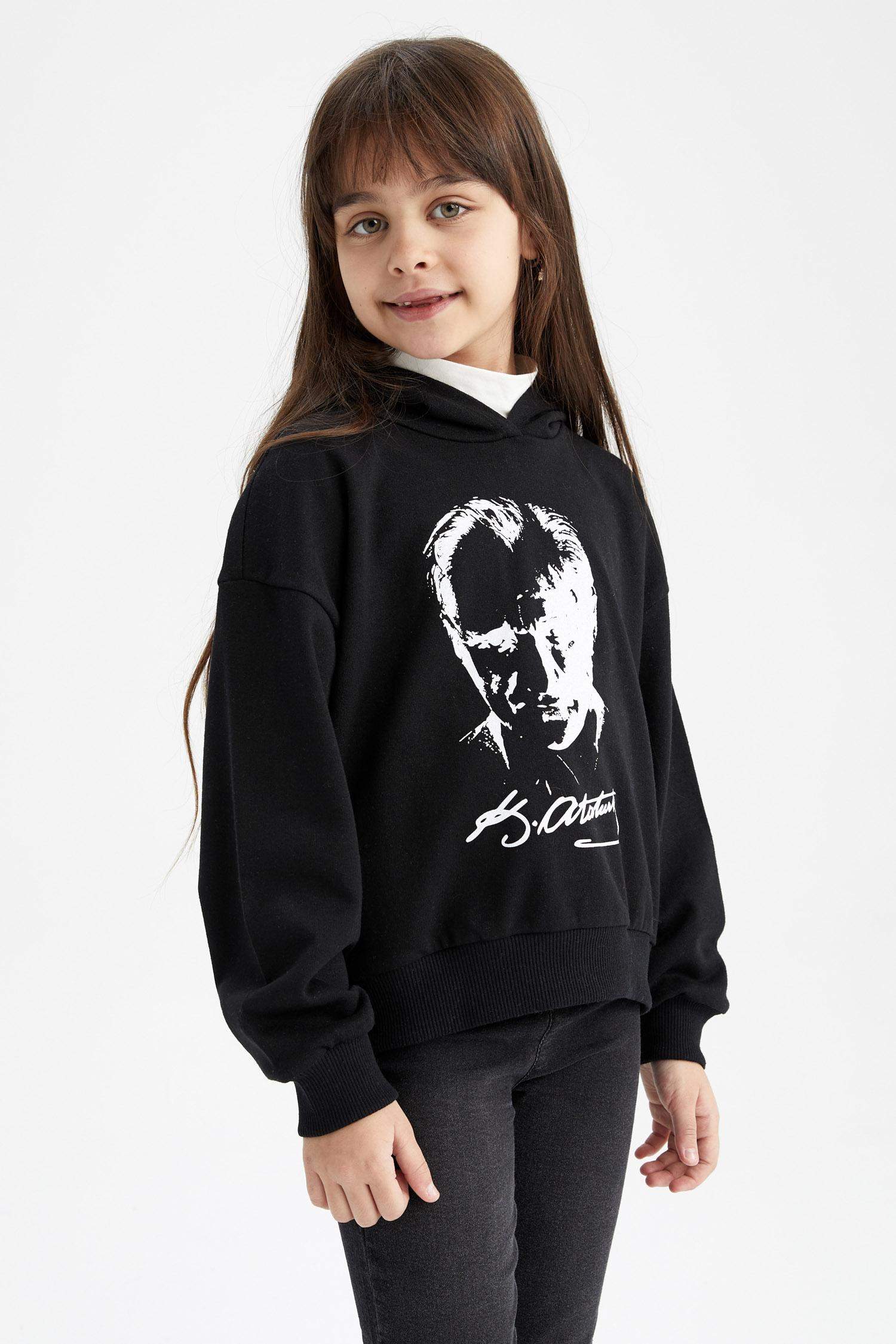 Світшот стандартного крою з товстої тканини для дівчаток