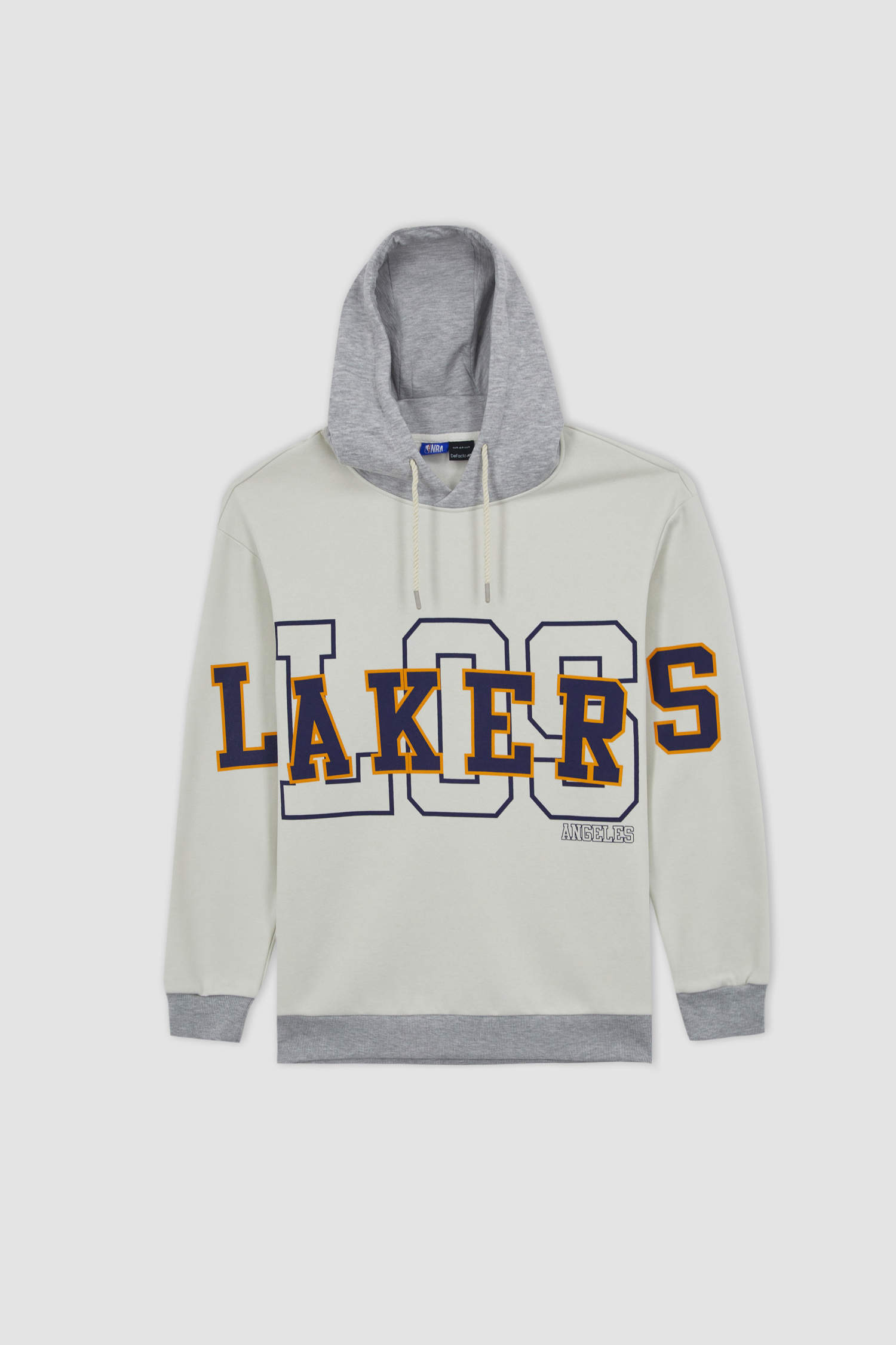 Beige WOMAN DeFactoFit NBA Los Angeles Lakers Oversize Fit Hoodie Sweatshirt  2715080