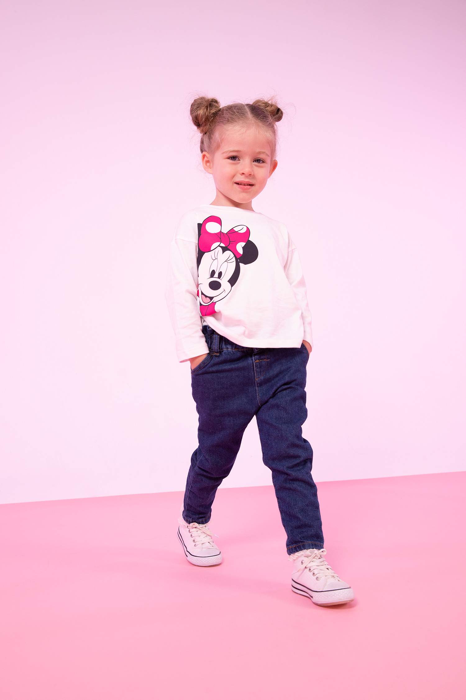 Regular Fit Mickey & Minnie Licensed Long Sleeve T-Shirt