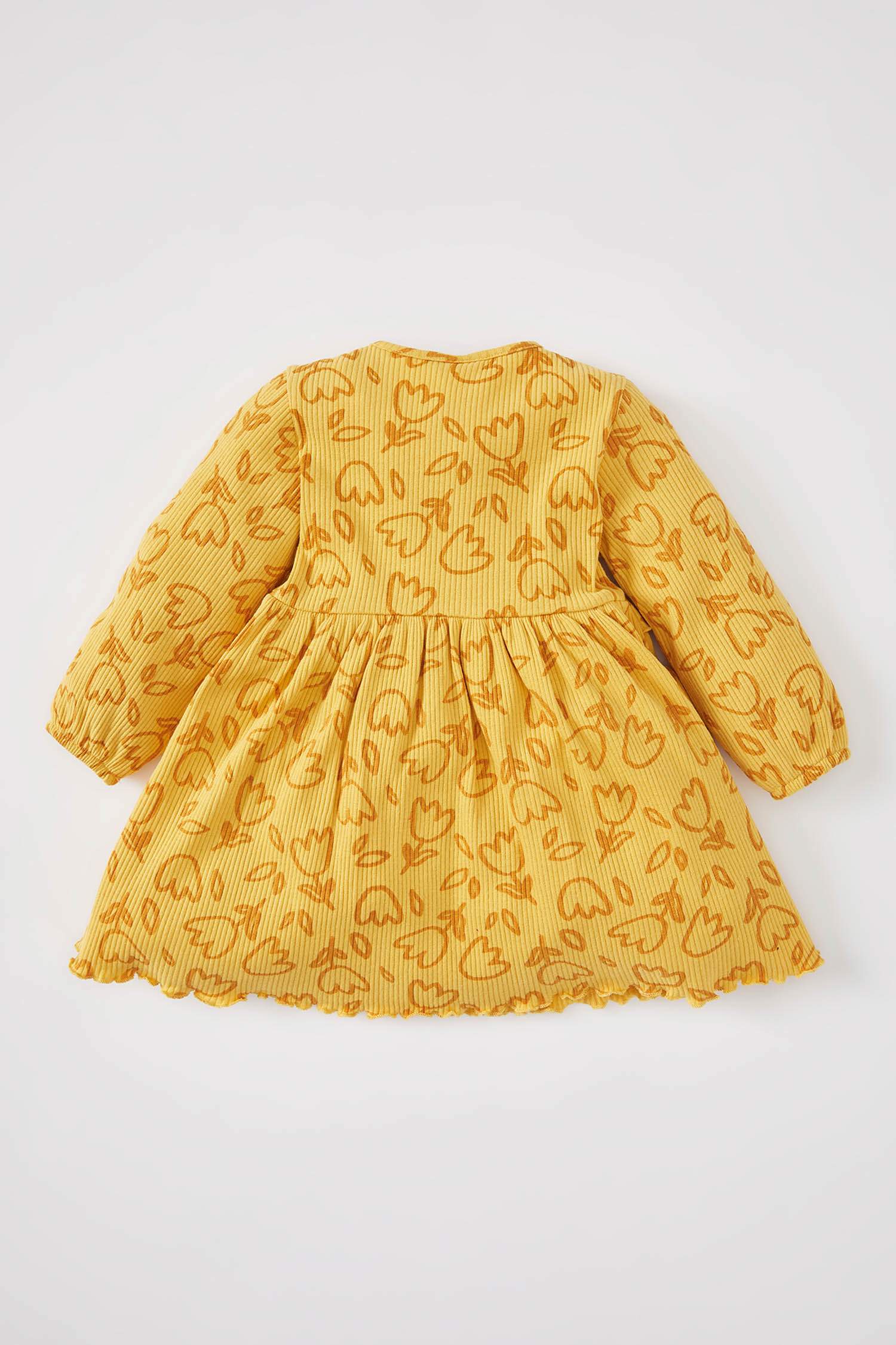 Сәби Қыз велосипед мойыны ұзын жеңді Трикотаж көйлек