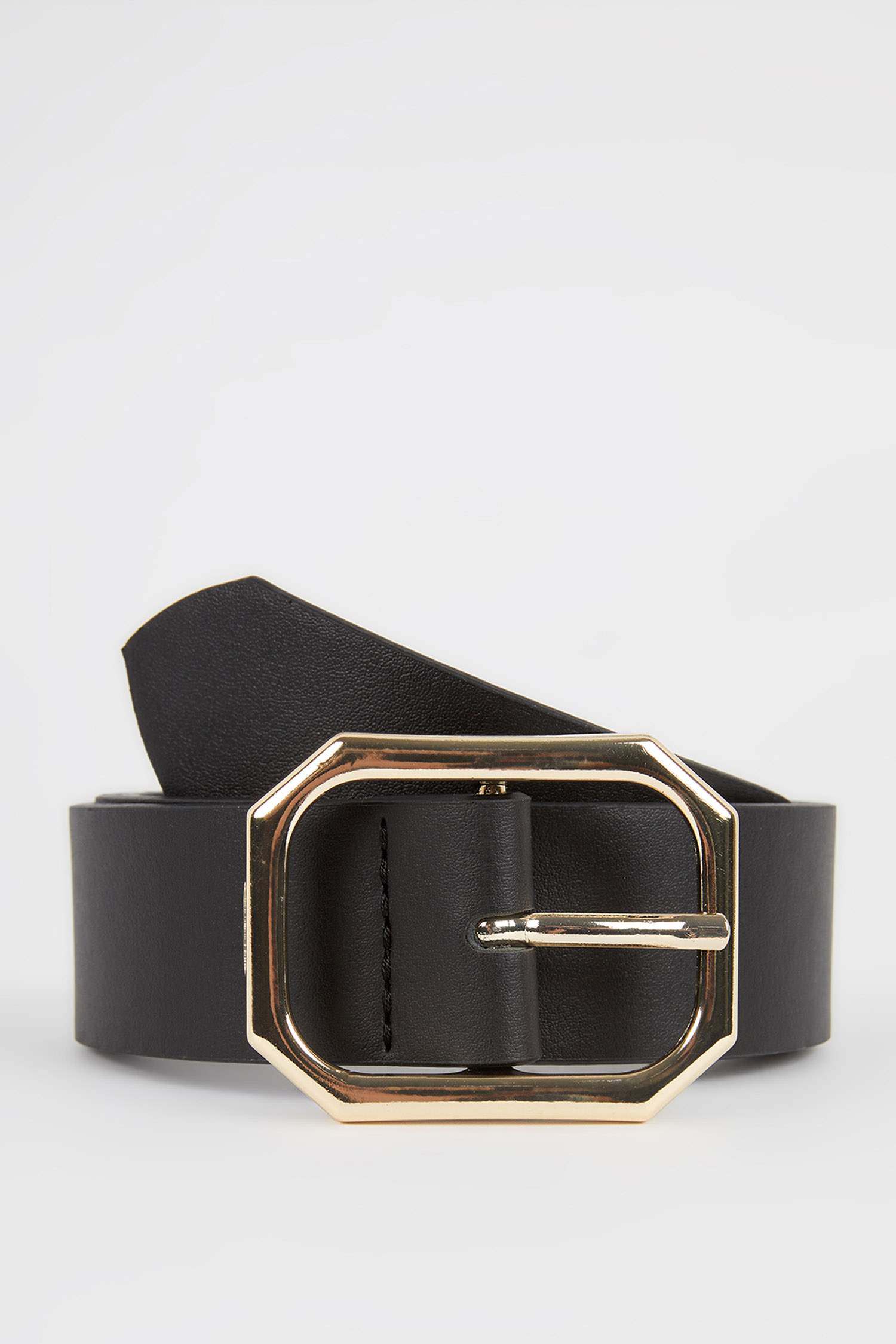 Kadın Dikdörtgen Toka Suni Deri Jean Kemeri