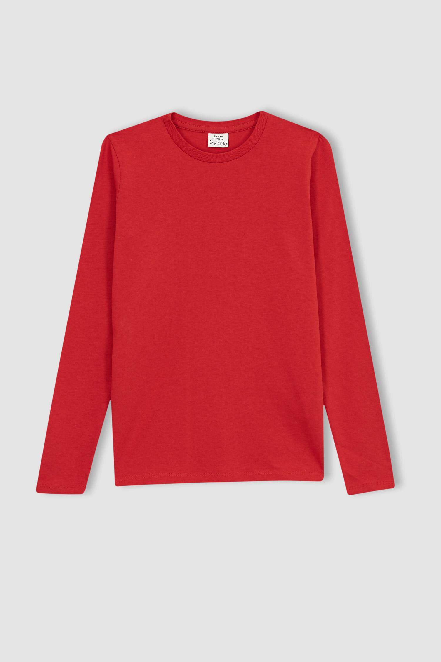 Ұлдарға дөңгелек жаға ұзын жеңді 2 Ұзын жеңді футболка