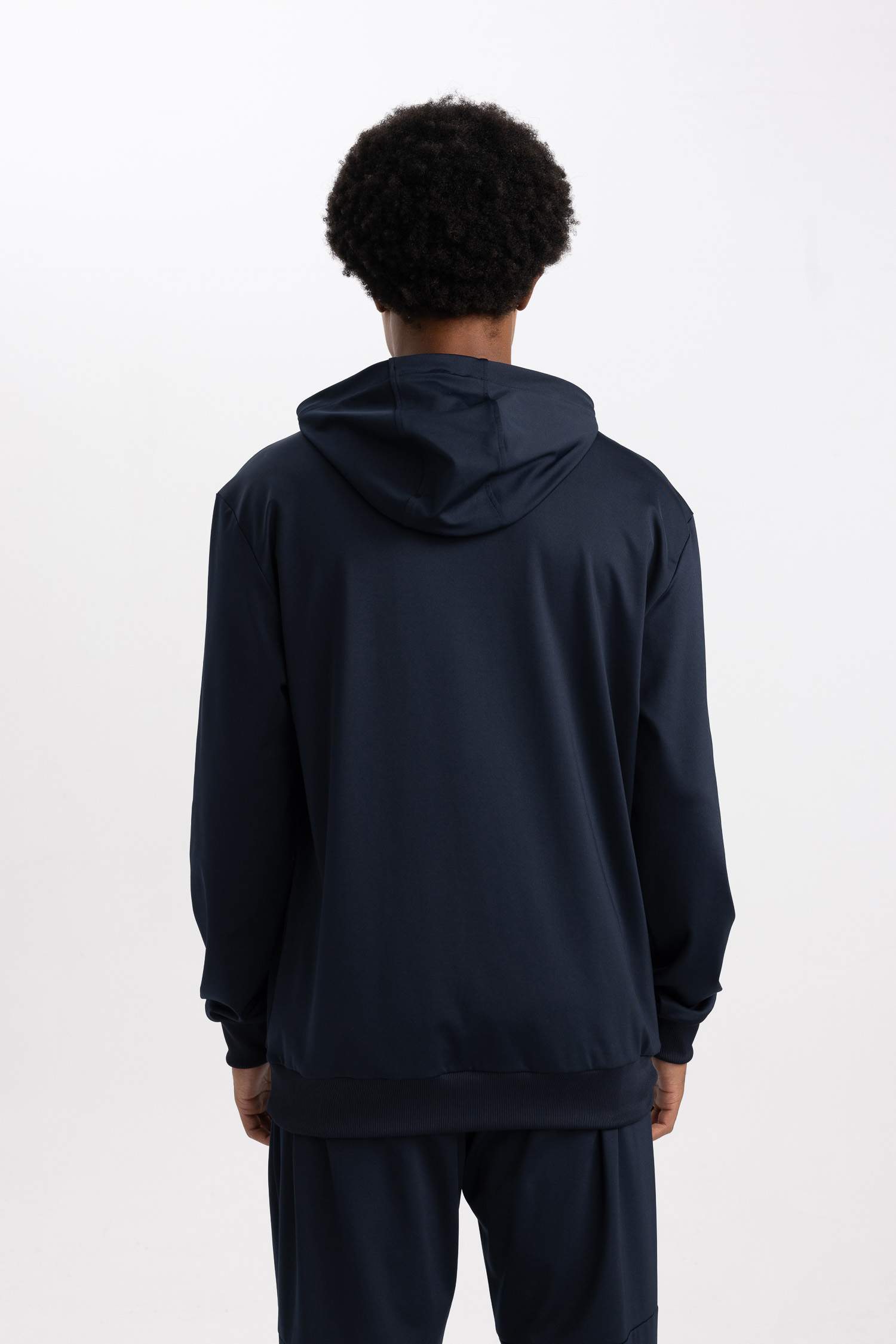 DeFactoFit Standard Fit Hooded Printed Scuba Fabric Sports Sweatshirt