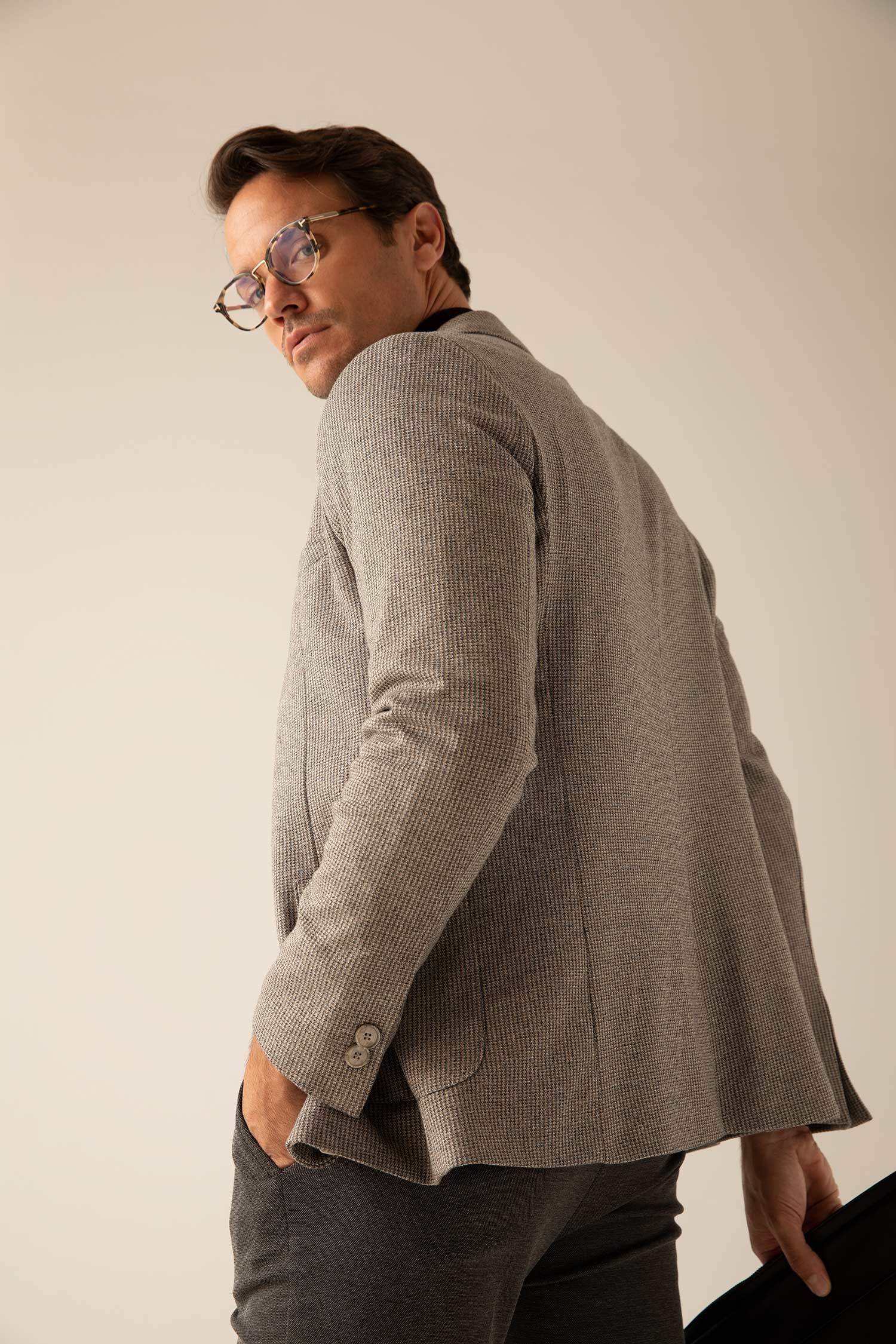 Slim Fit Astarlı Blazer Ceket