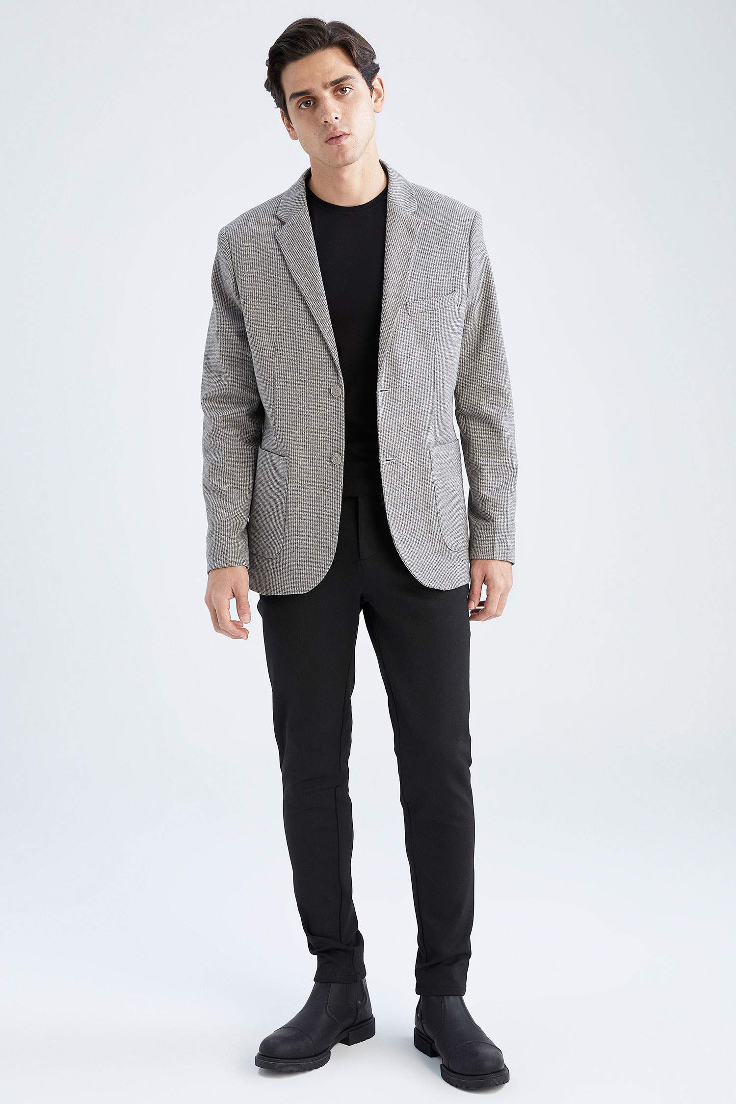 Slim Fit Astarlı Blazer Ceket