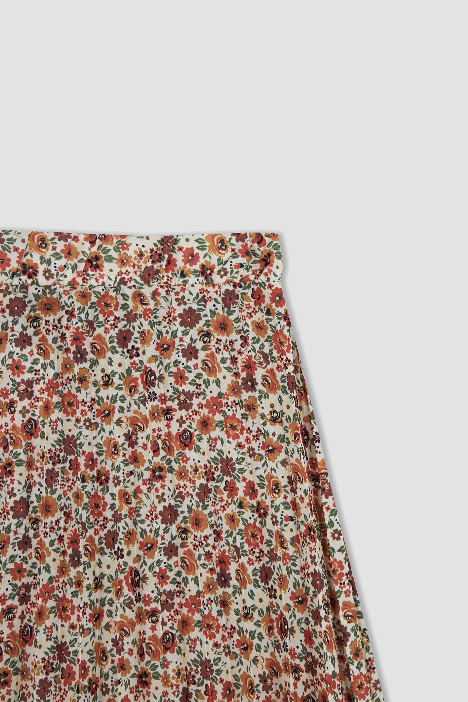 A Cut Flower Crepe Maxi Skirt