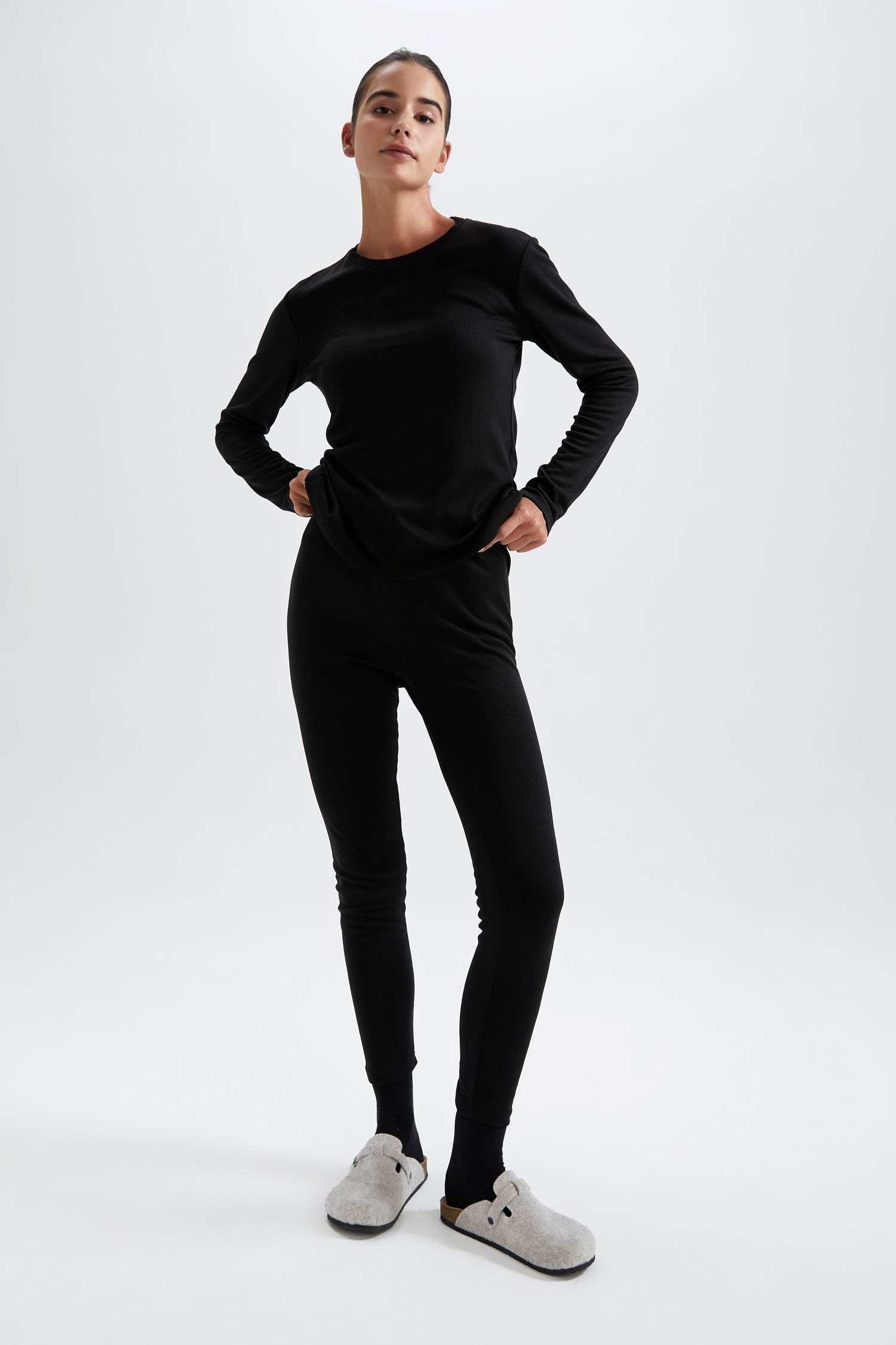 Slim Fit Long Sleeve Knitted Tops