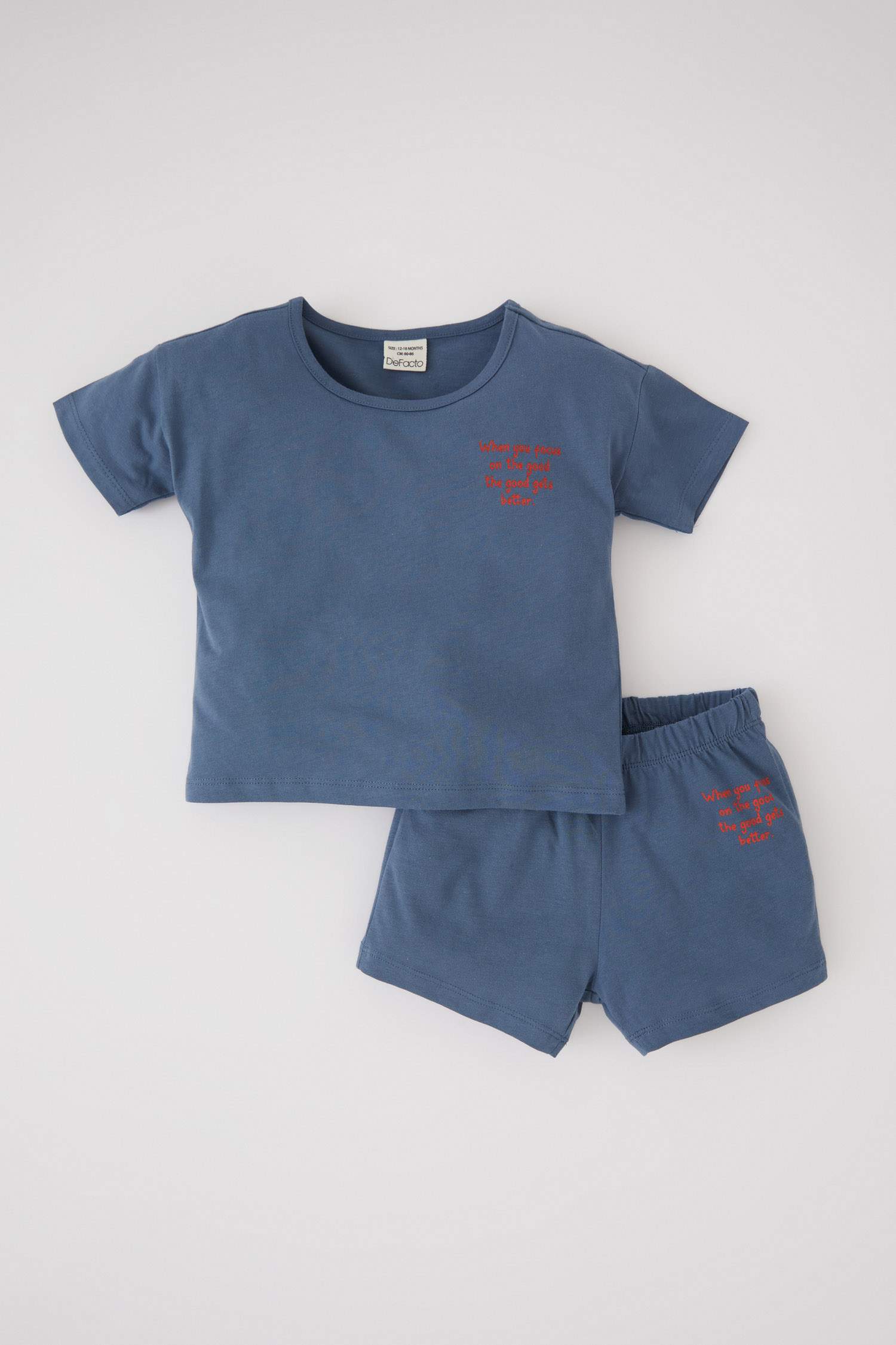 Blue BABY BOY Baby Boy Printed Short Sleeve TShirt Shorts 2Pack Set