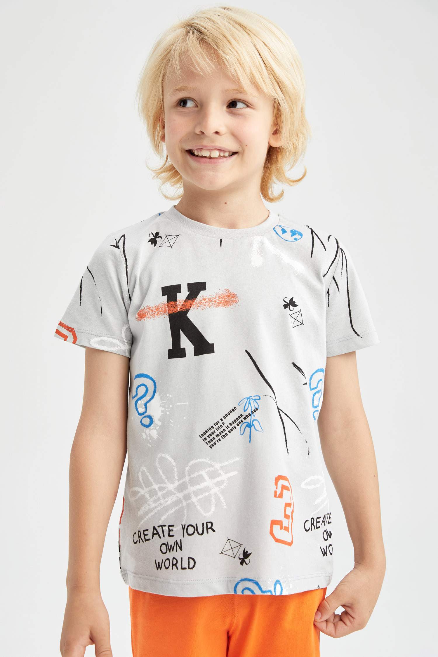 Футболка с коротким рукавом с принтом для мальчиков