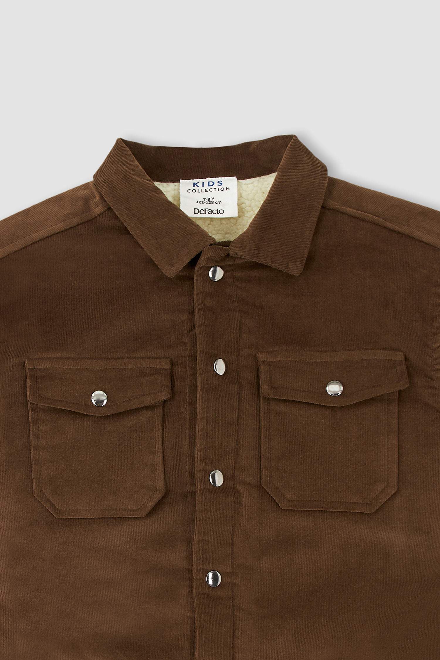 Erkek Çocuk Fitilli Kadife Pelüş Astar Mont