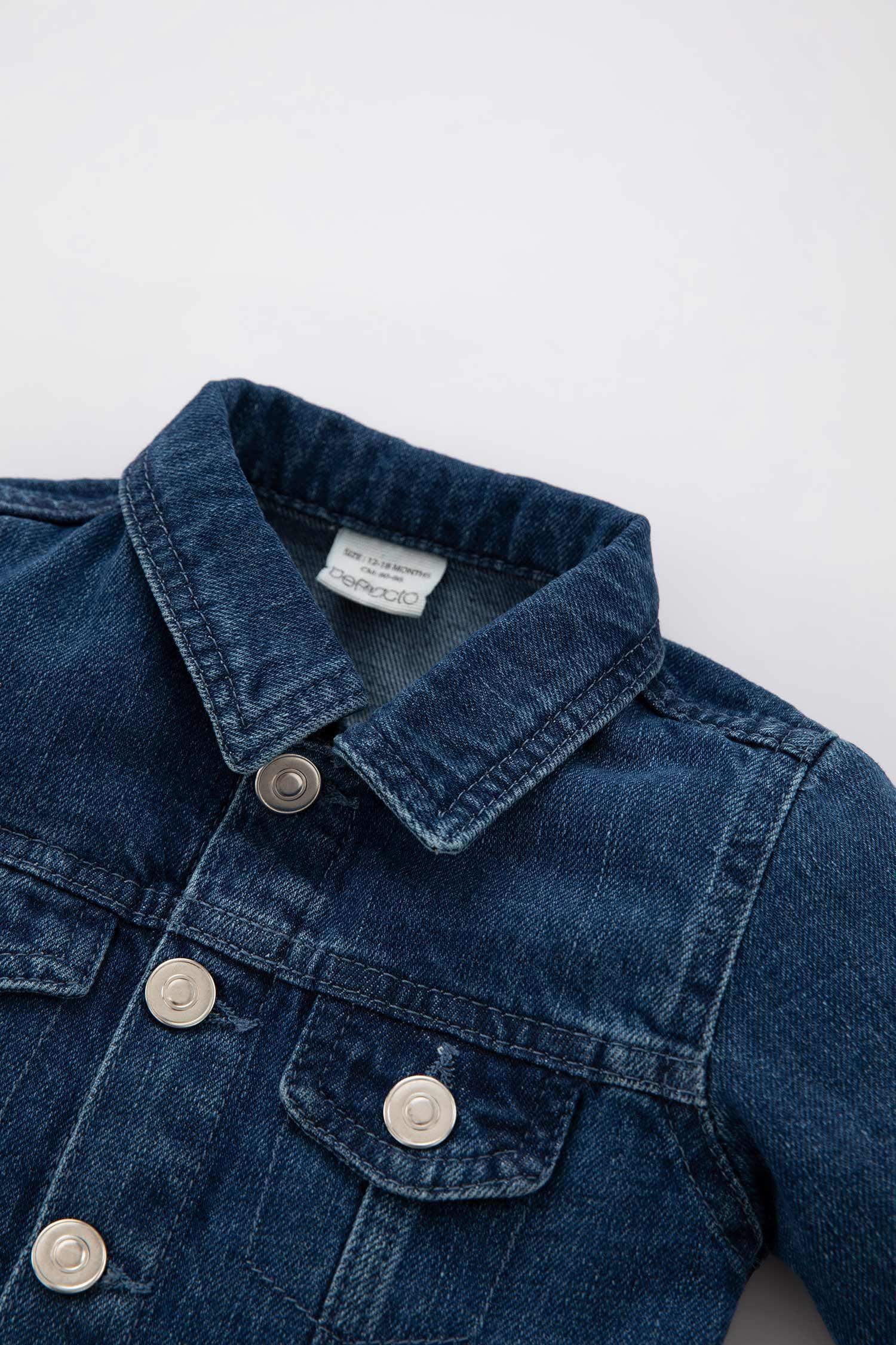 Blue BABY BOY Shirt Collar Coat 2631312 DeFacto