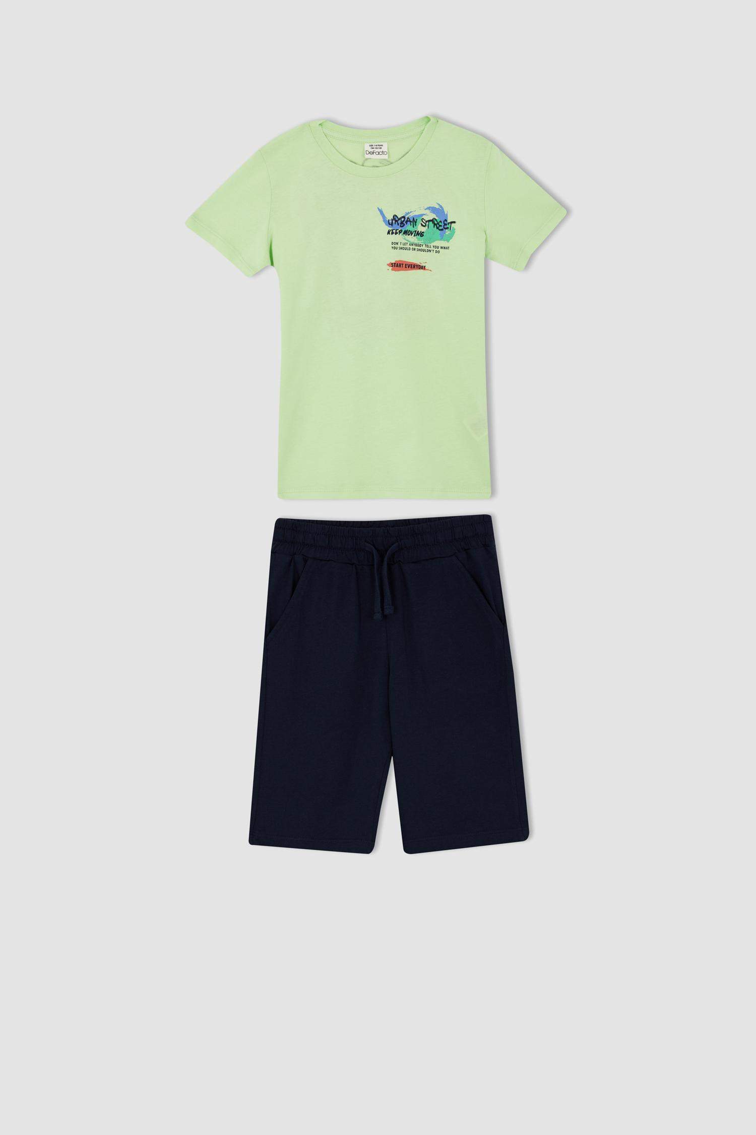 Ensemble short et t-shirt imprimé à manches courtes pour garçon