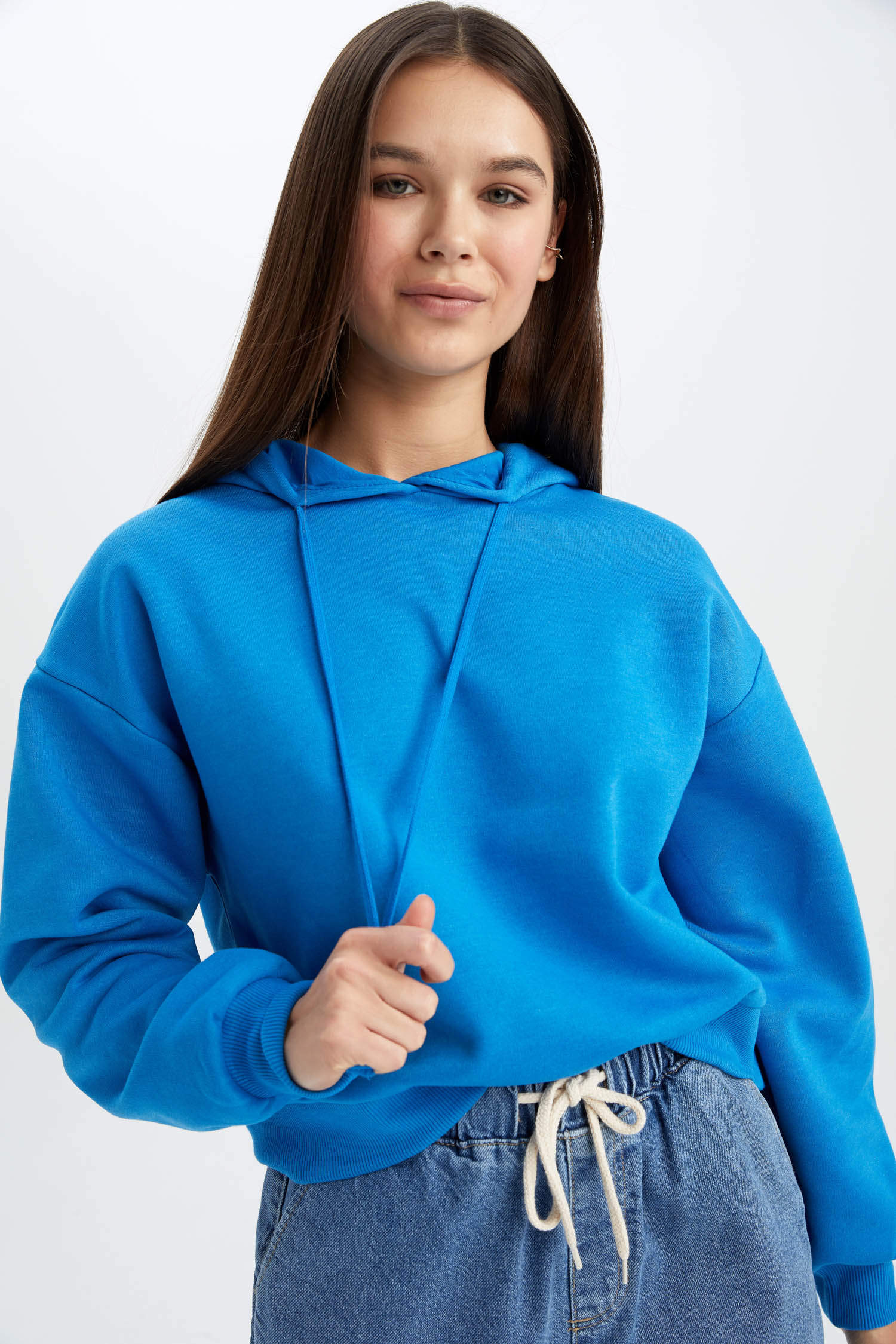 Blue WOMEN Cool Regular Fit Thick Fabric Sweatshirt 2645841 | DeFacto