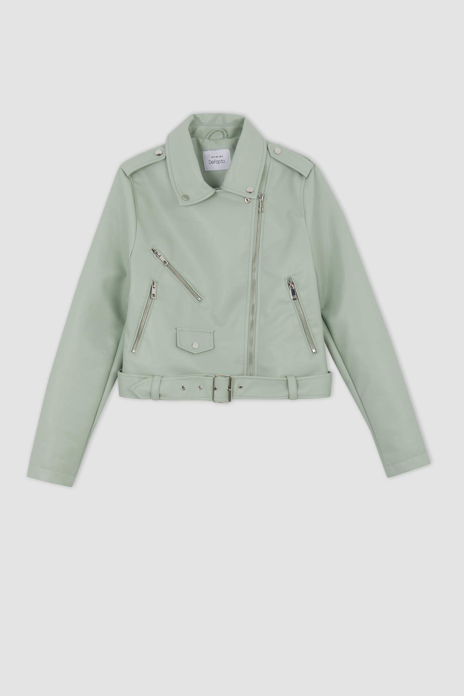 جاكيت بايكر كروب جلد صناعي قصة مريحة