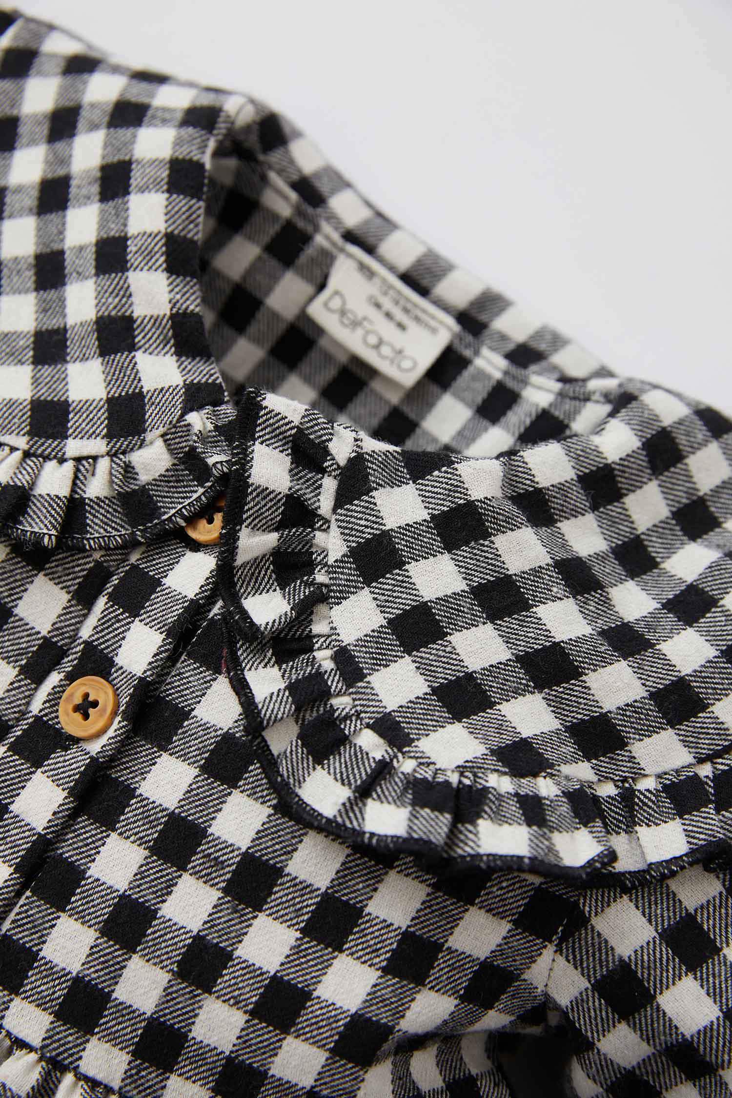 Regular Fit Plaid Long Sleeve Woven Dress