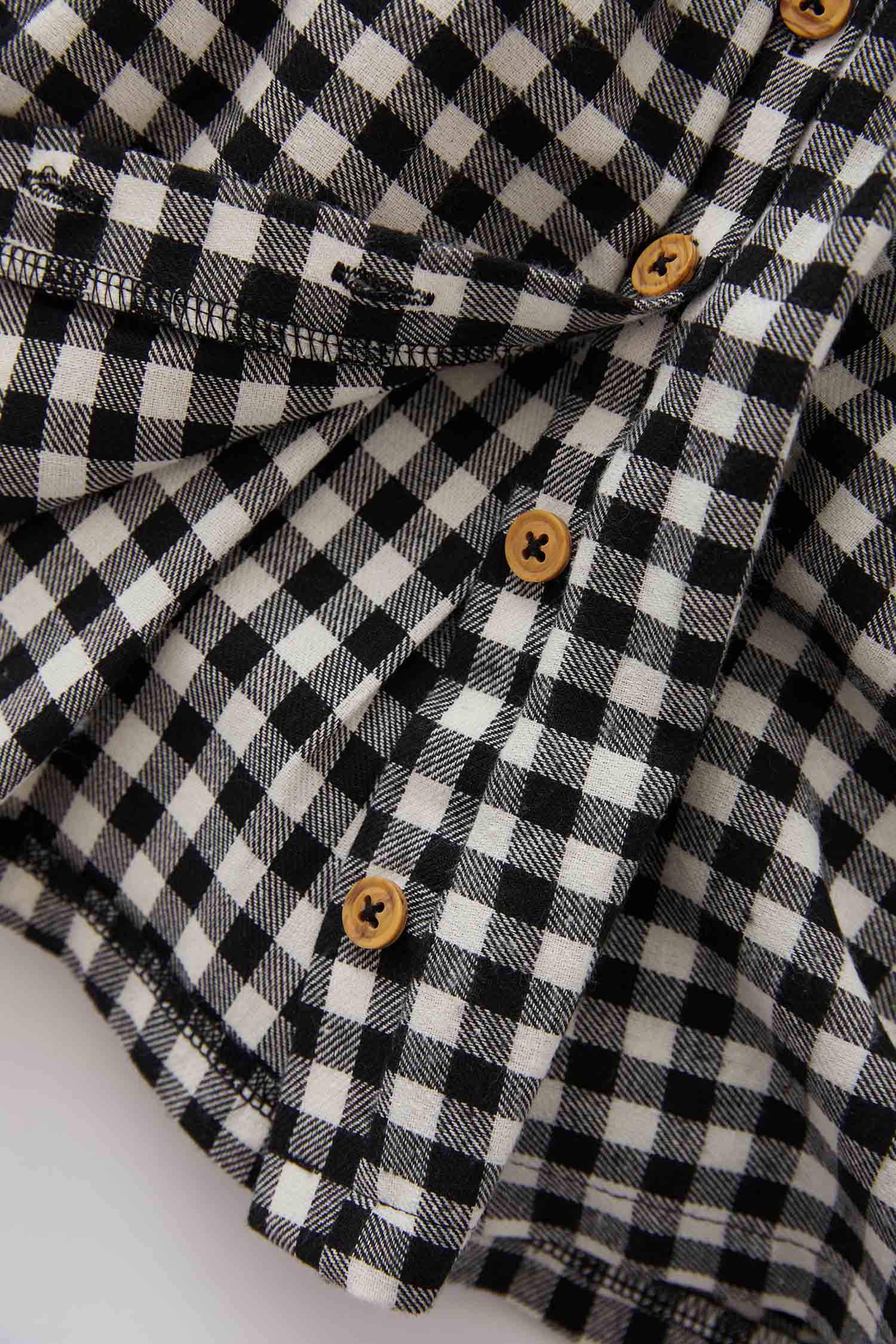 Regular Fit Plaid Long Sleeve Woven Dress