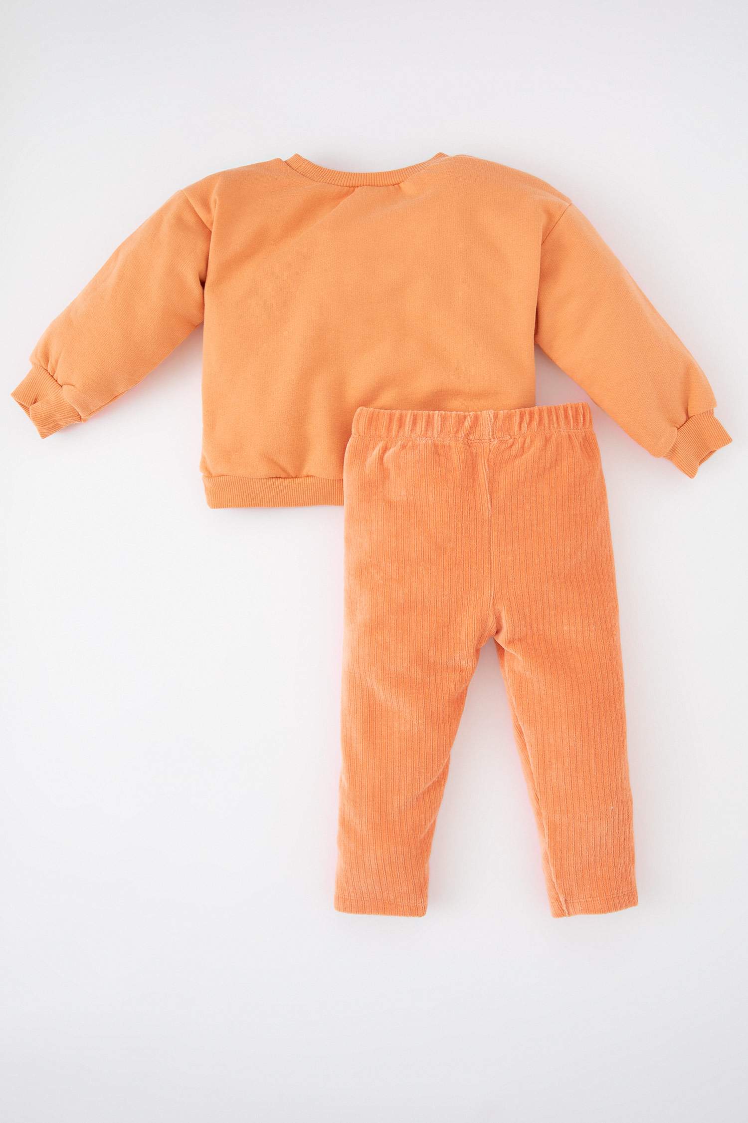 Orange BABY GIRL 2 piece Regular Fit Crew Neck Flower Knitted Set