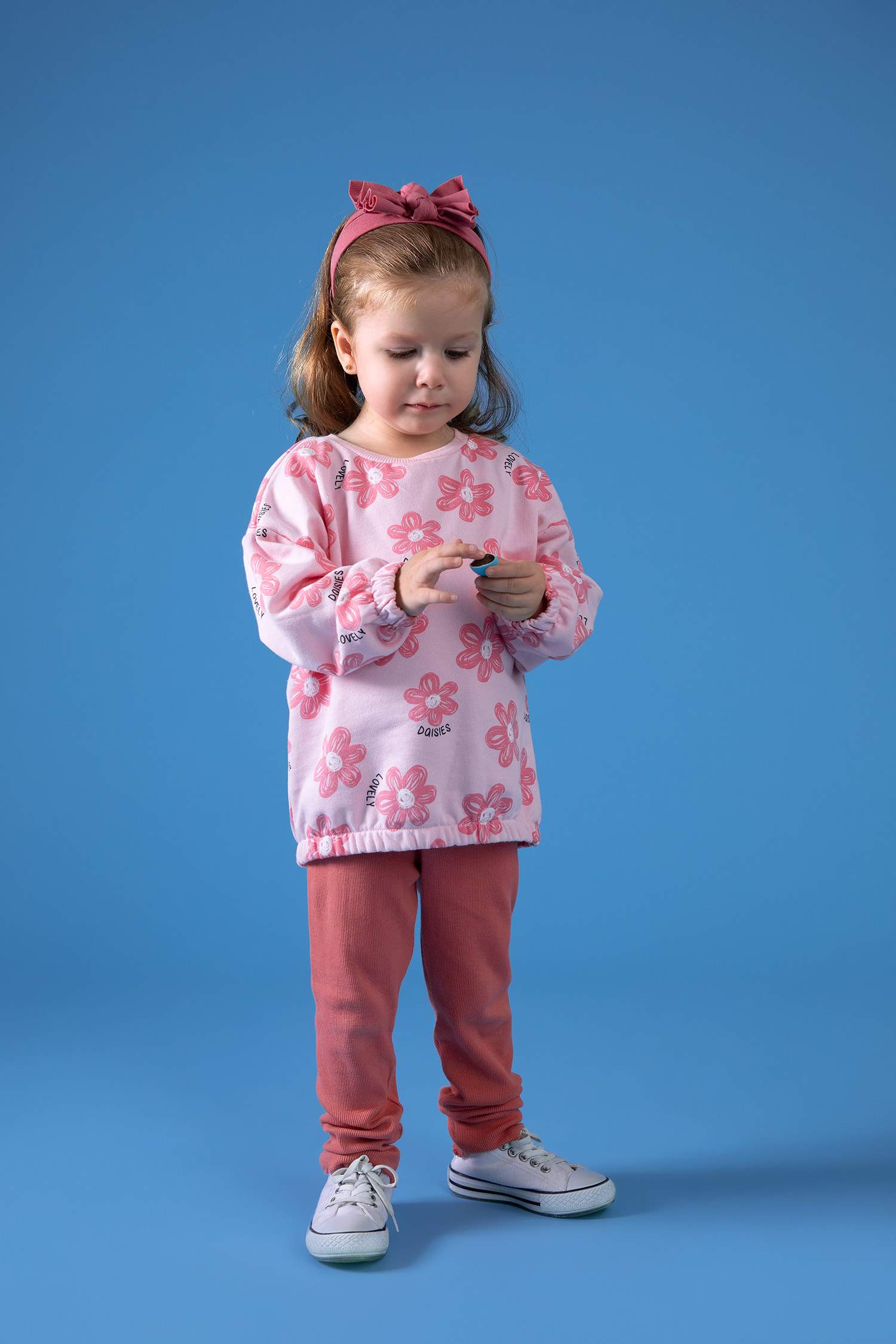 Pink BABY GIRL Baby Girl Regular Fit Crew Neck Floral Sweatshirt