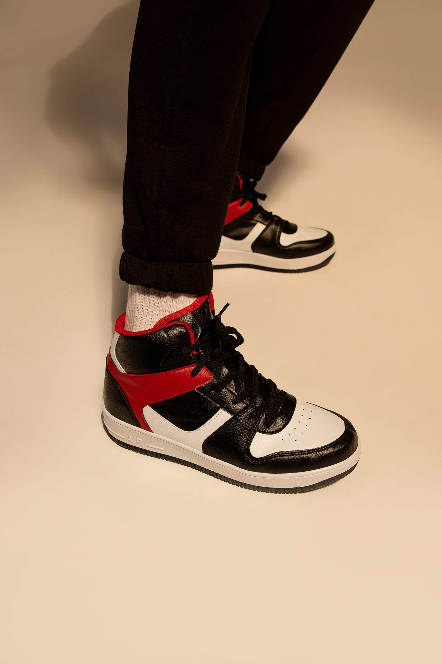 Defacto Erkek Suni Deri Bağcıklı Bilekli Sneaker Spor Ayakkabı. 2