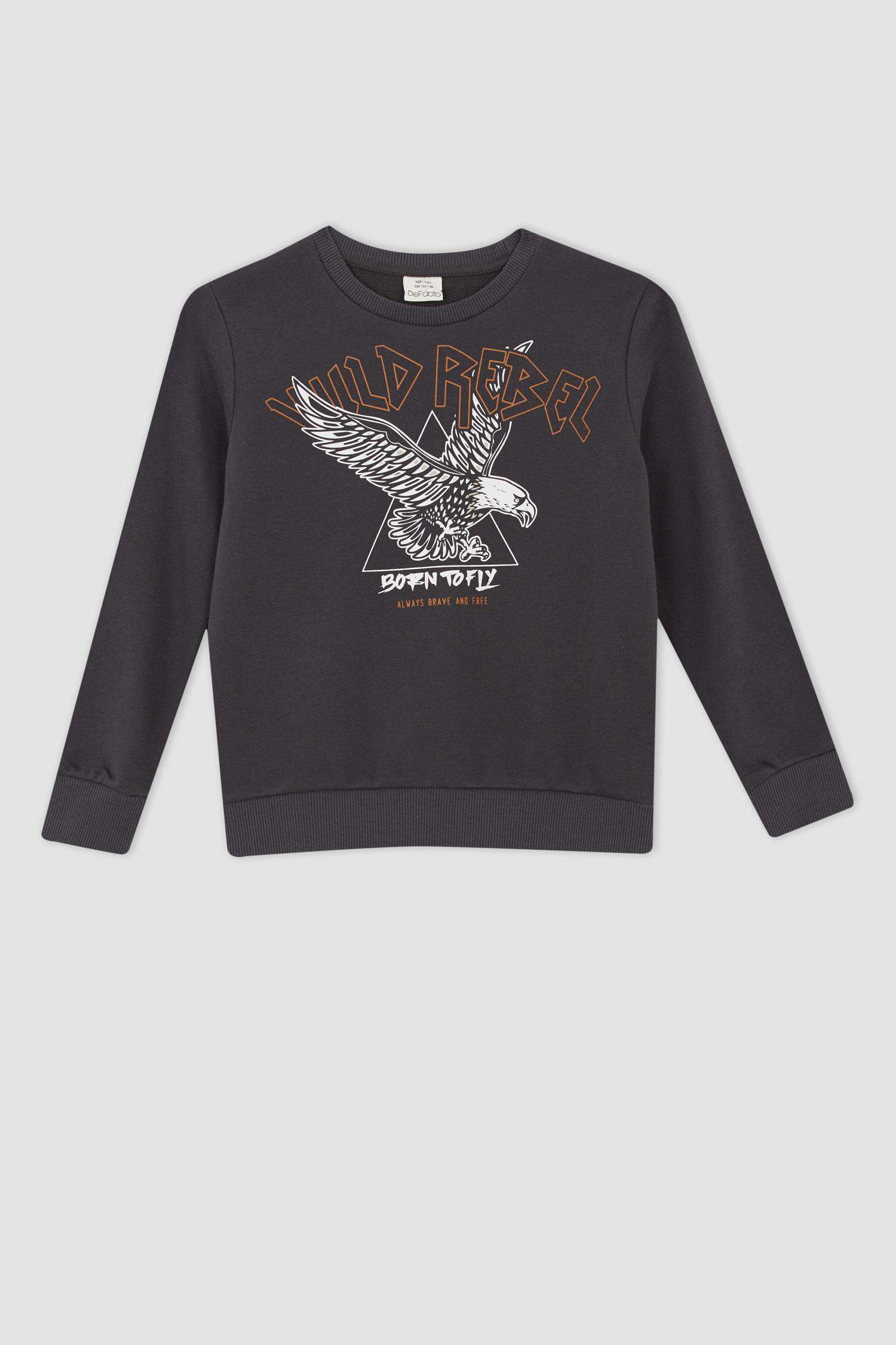 Erkek Çocuk Bisiklet Yaka Sweatshirt