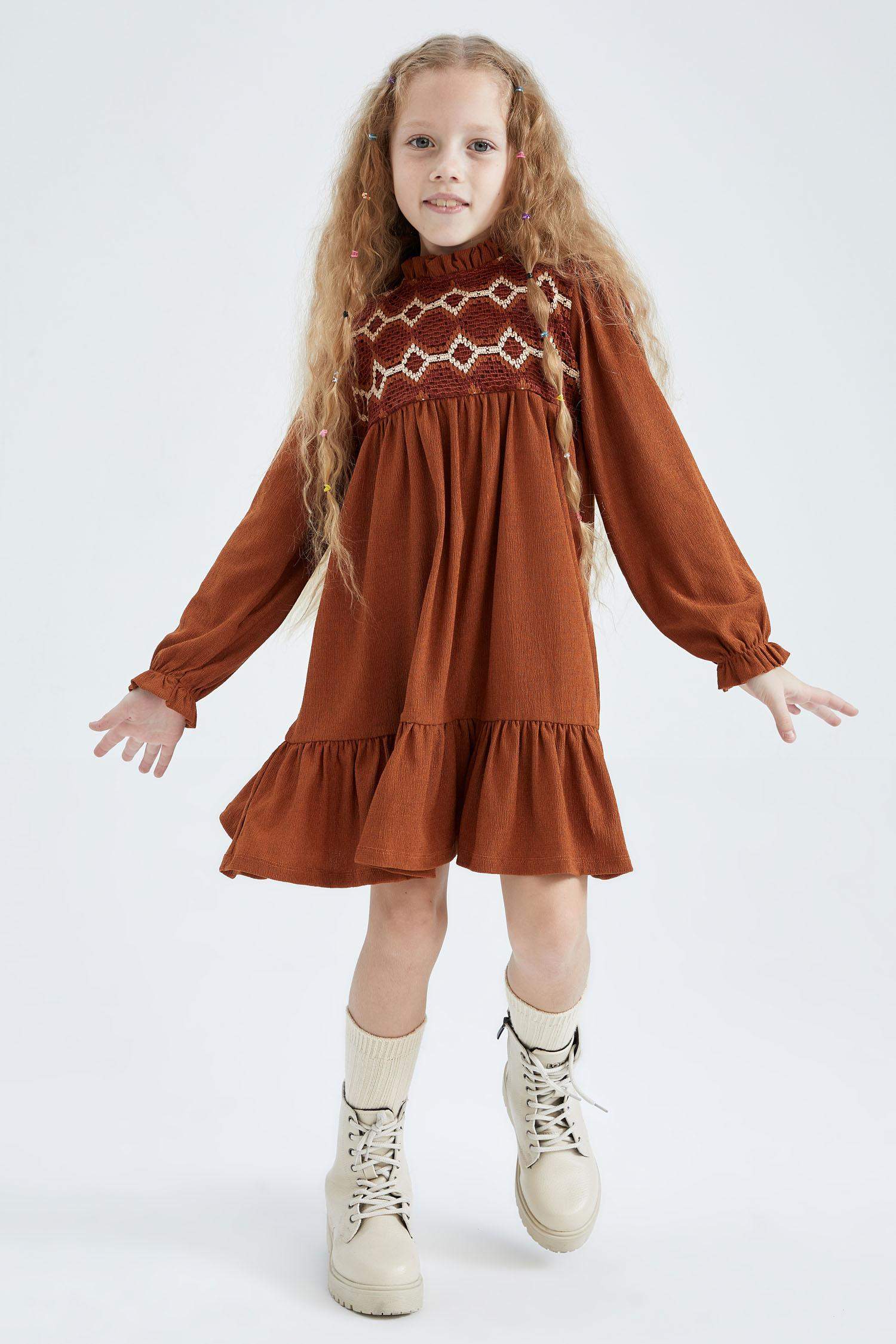 Robe Crêpe Manche Longue