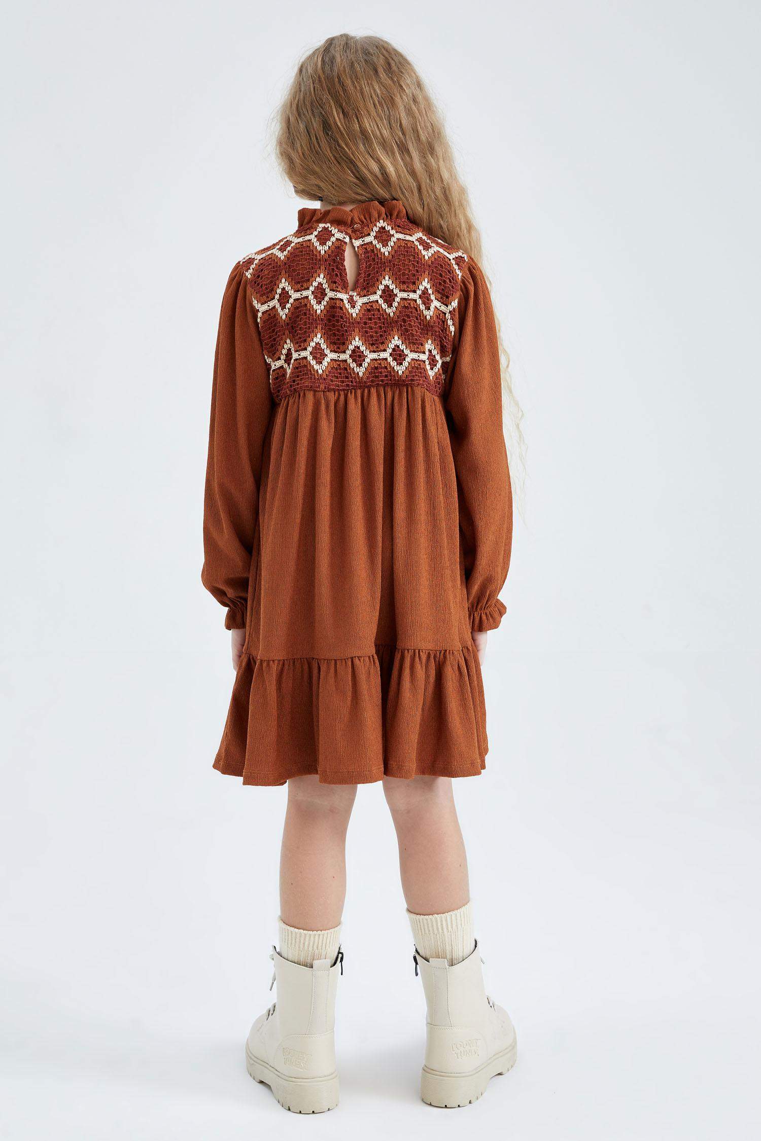 Robe Crêpe Manche Longue