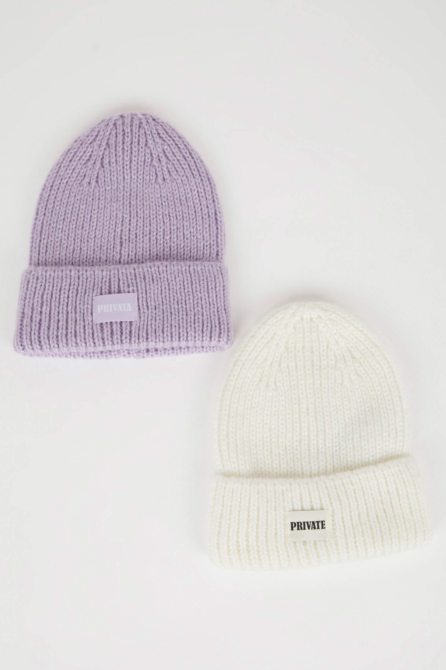 Kadın Dokuma Etiketli Kışlık 2'li Bere