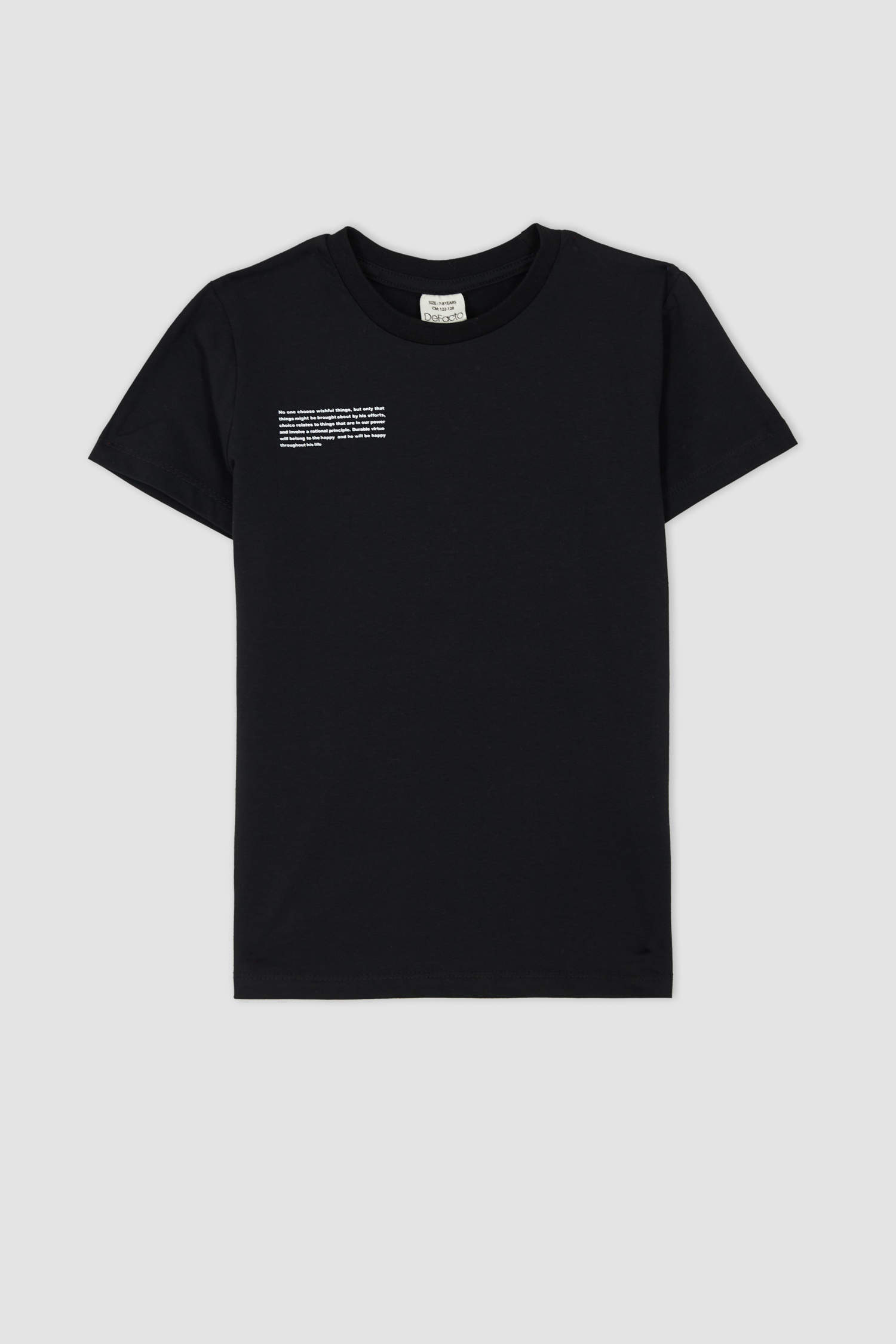 Black Boys & Teens Regular Fit Short Sleeve T-Shirt 2649695 | DeFacto