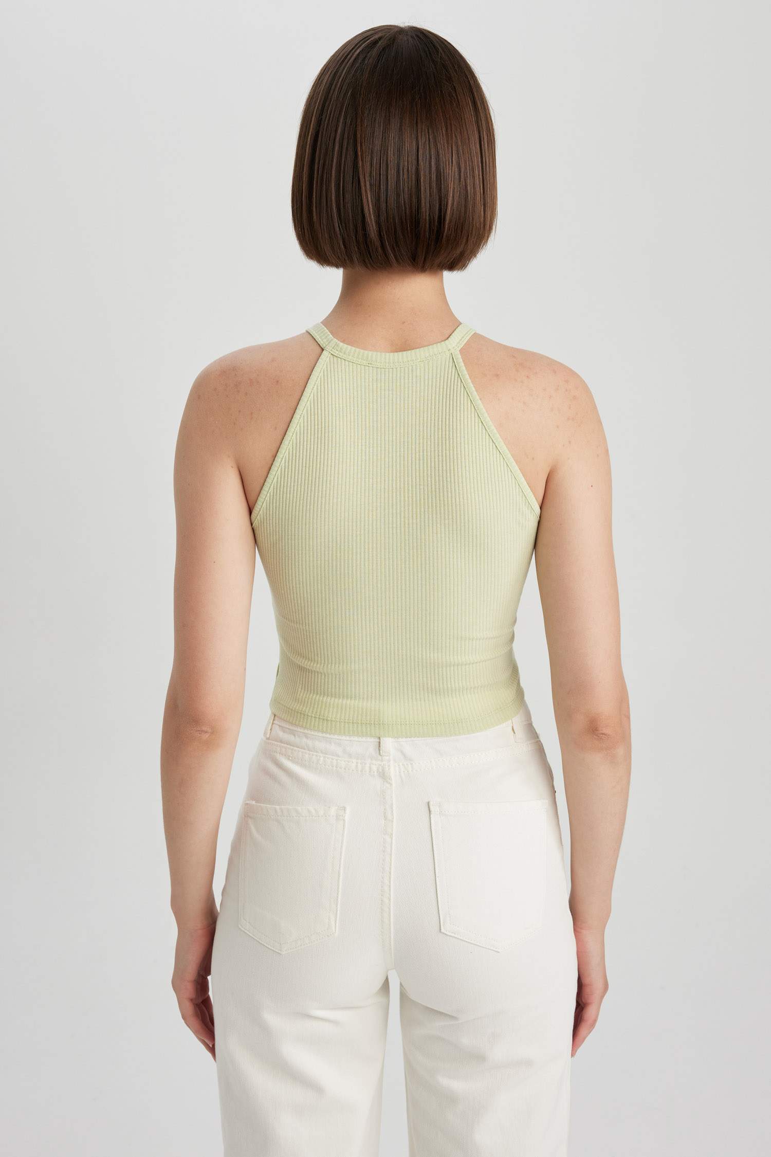 Débardeur Crop Top Slim à col licou