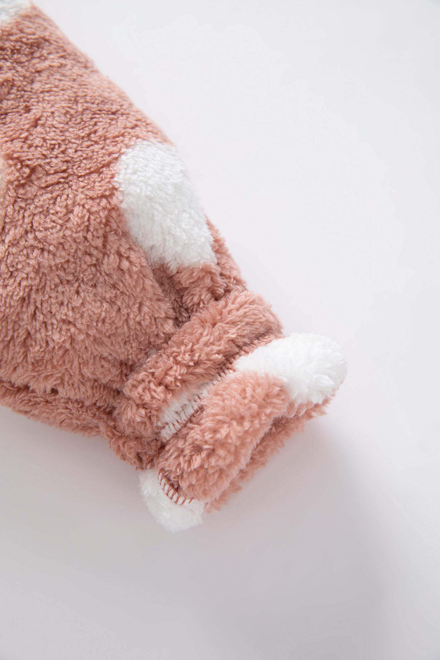 Kız Bebek Puantiyeli Welsoft Pelüş Eşofman Altı