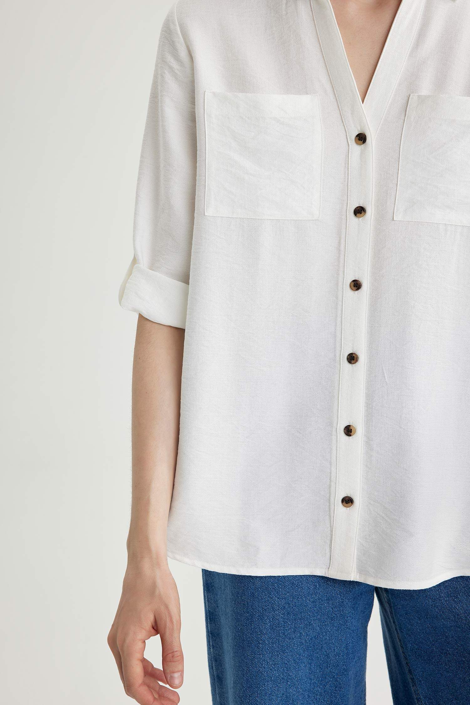 Regular Fit Shirt Collar Long Sleeve Shirt