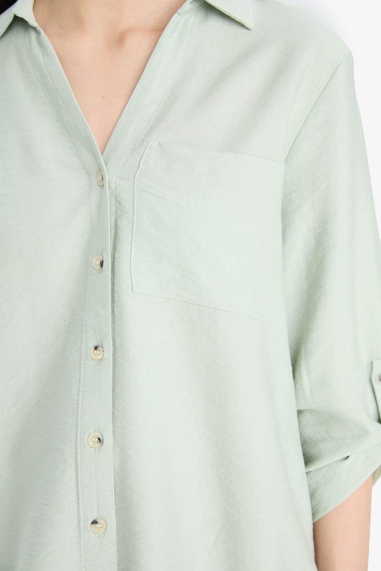 Regular Fit Shirt Collar Long Sleeve Shirt