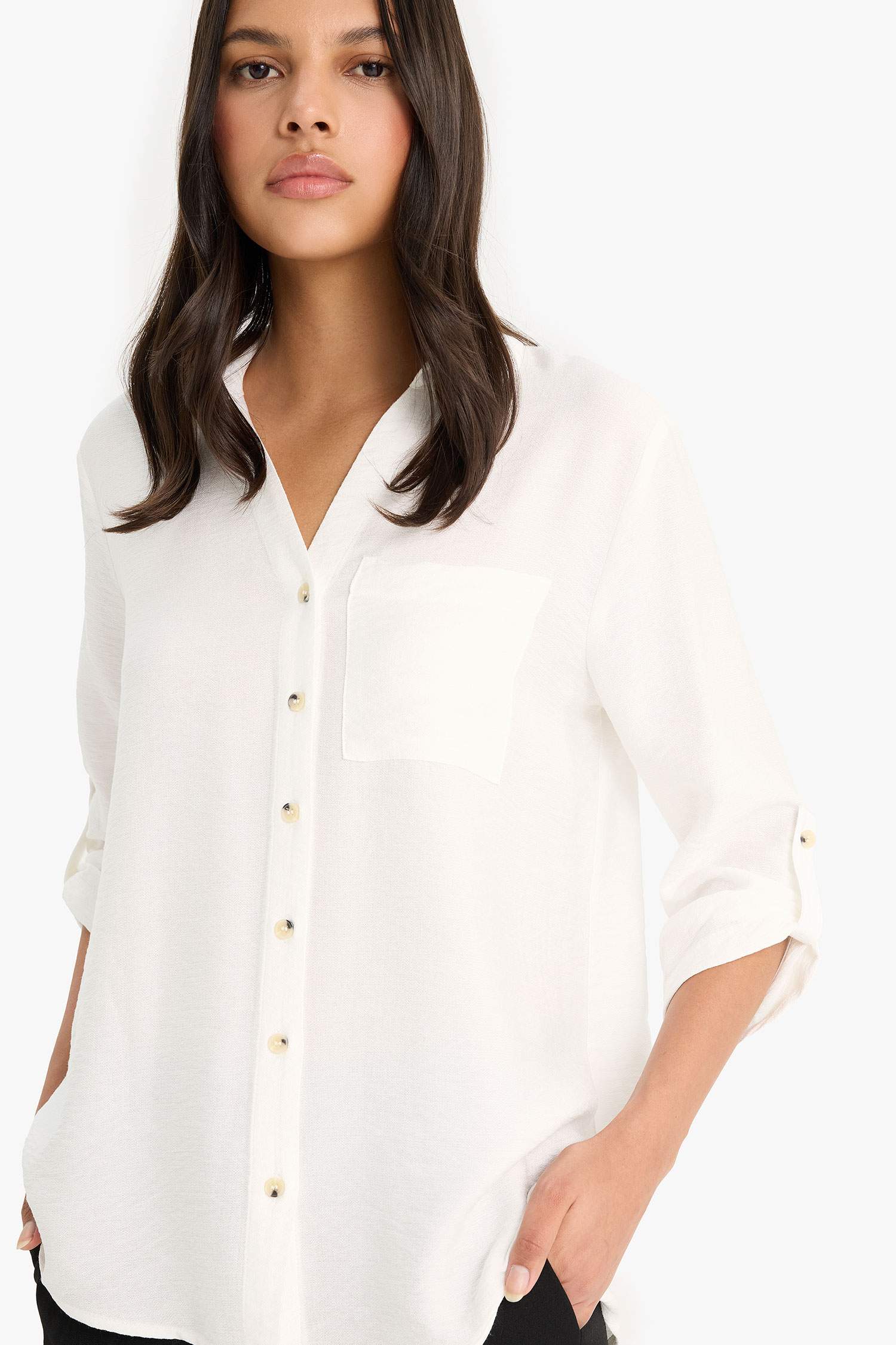 Regular Fit Shirt Collar Long Sleeve Shirt