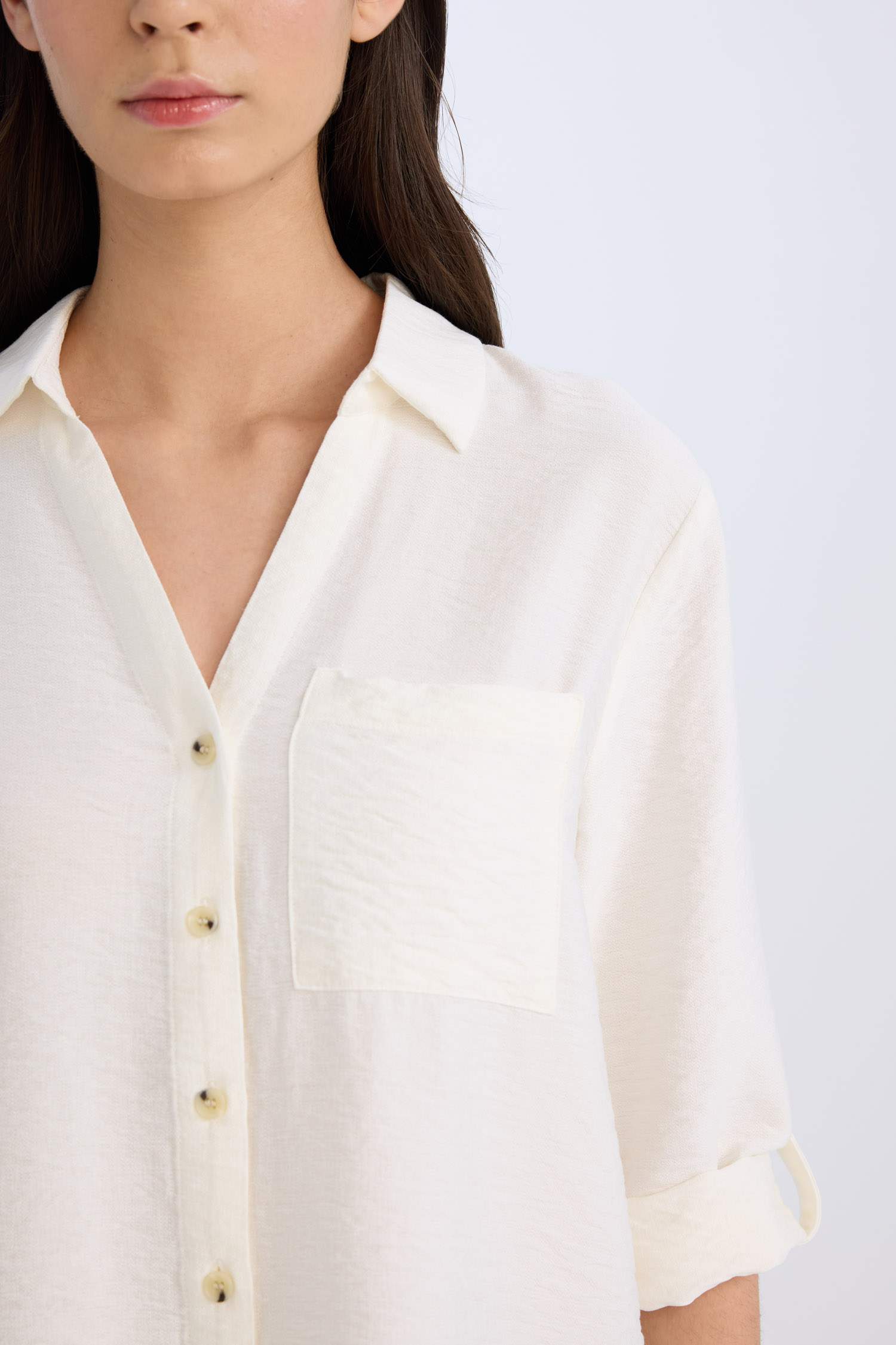 Regular Fit Basic Düz Uzun Kollu Gömlek