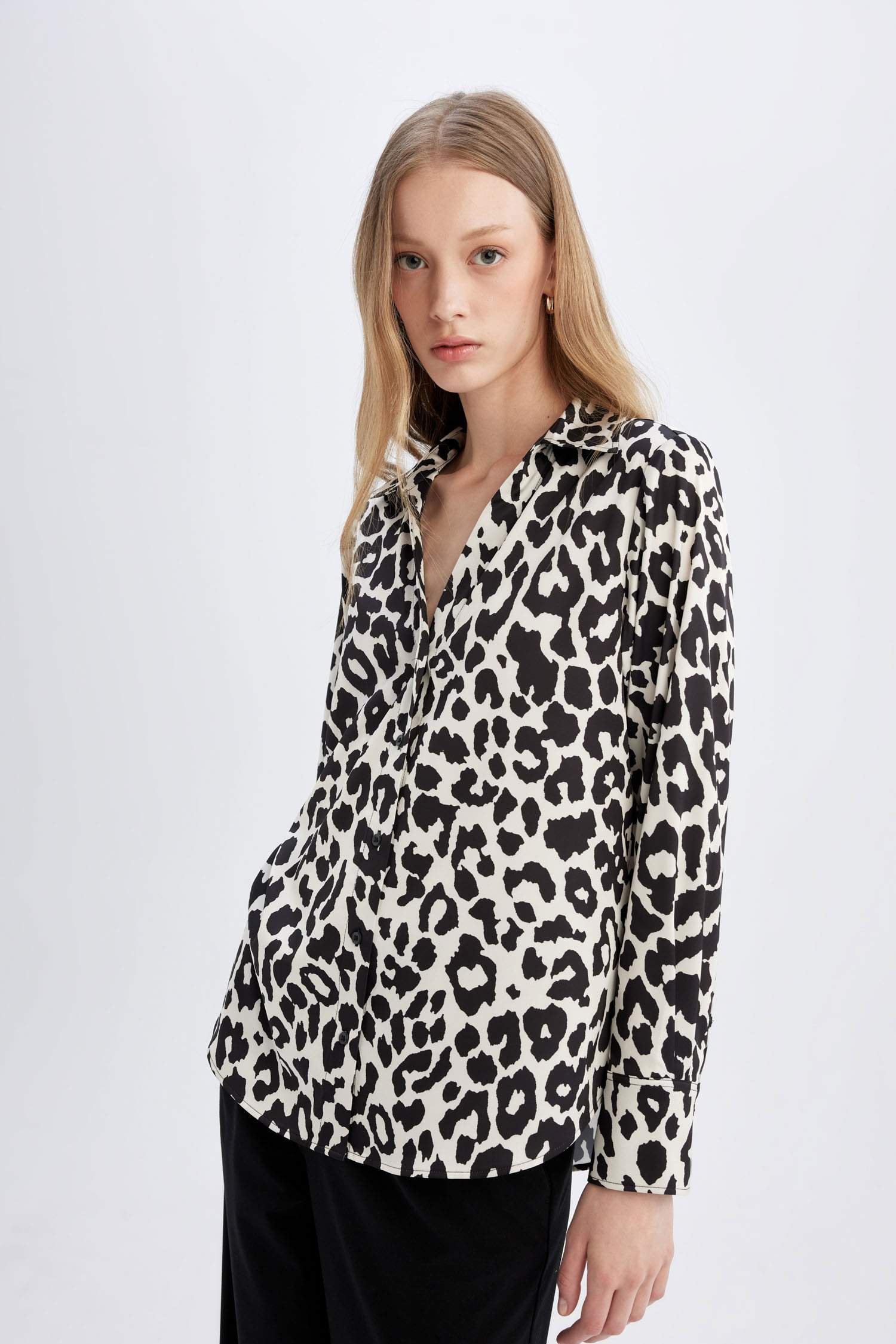 Рубашка оверсайз с длинным рукавом