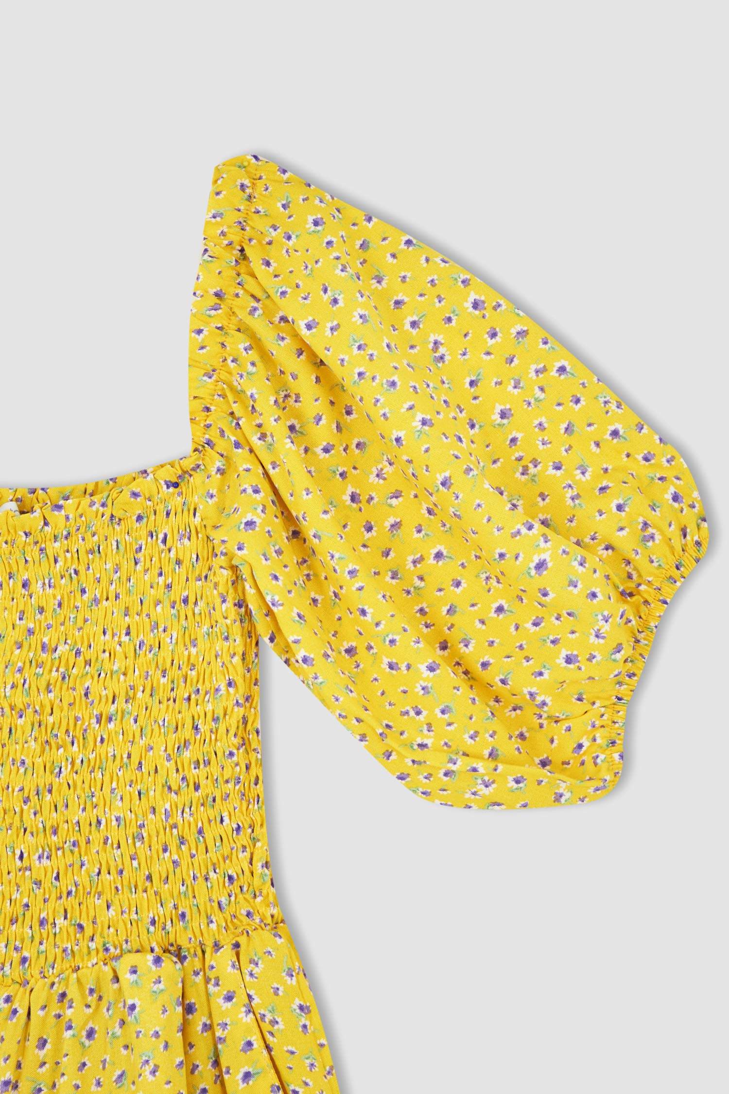 Боди с цветочным принтом с квадратным вырезом