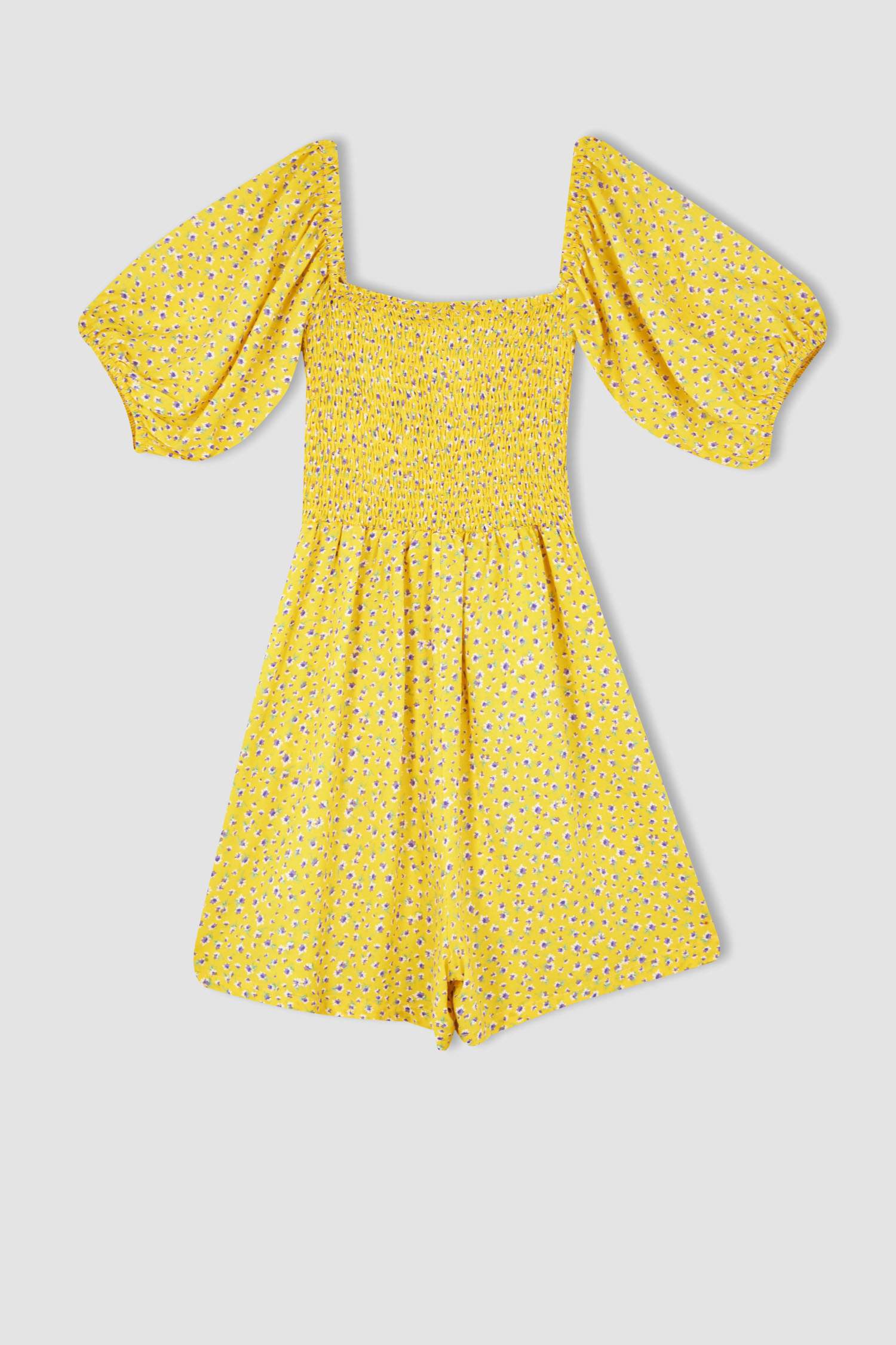 Боди с цветочным принтом с квадратным вырезом