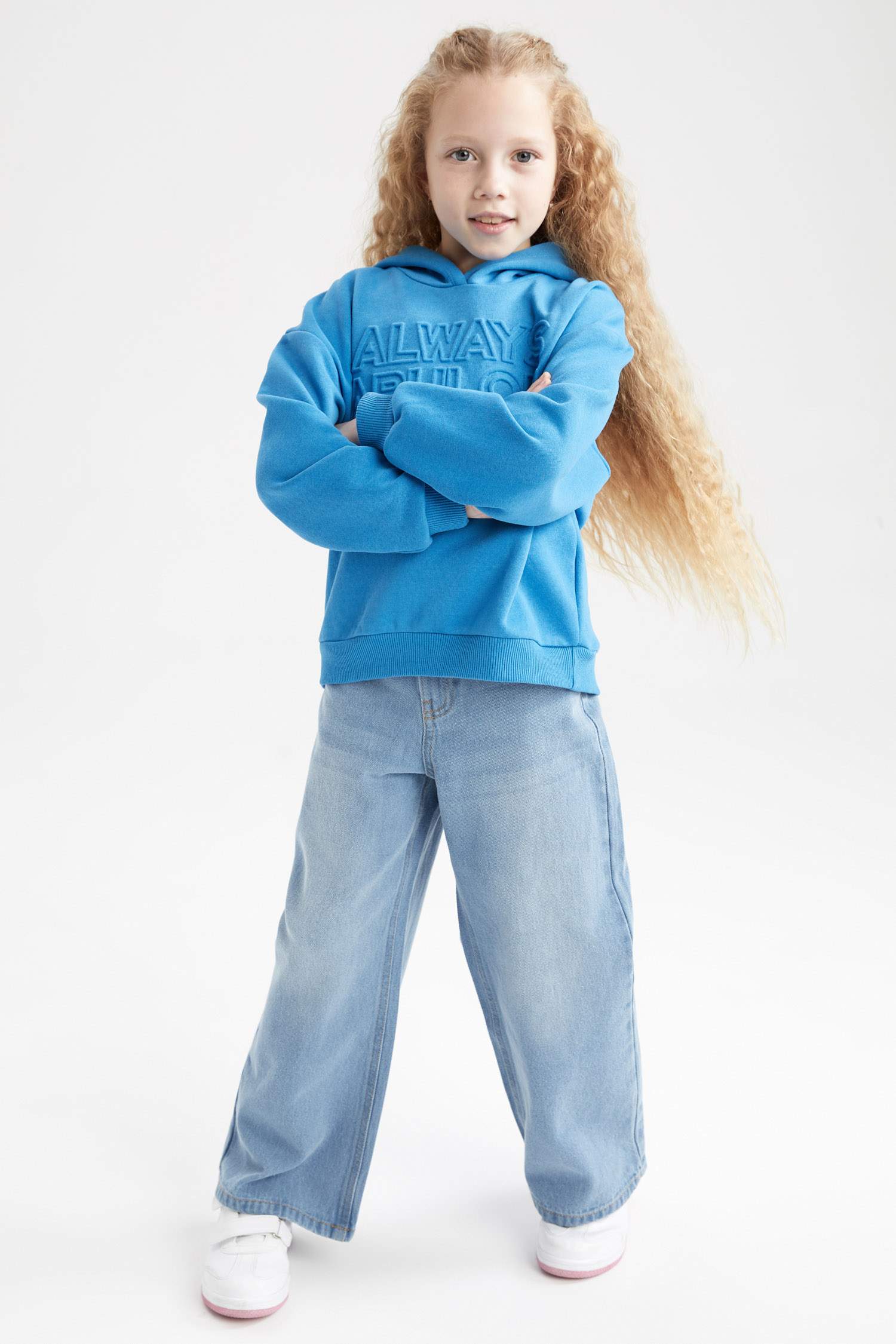 Світшот стандартного крою з товстої тканини для дівчаток