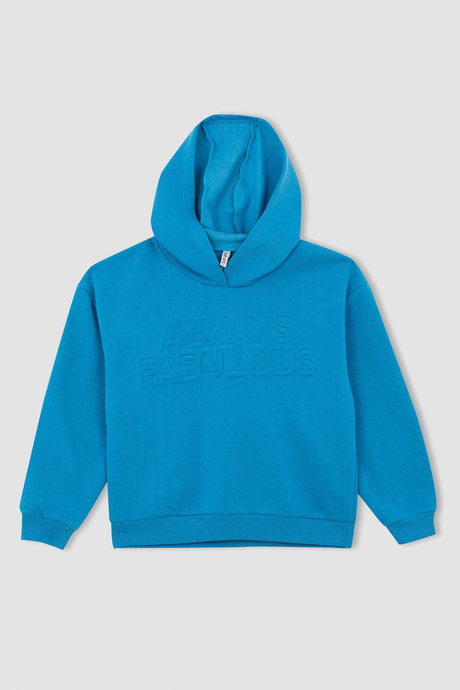 Turquoise Girls Teens Girl's Hoodie Sweatshirt 2710405 DeFacto