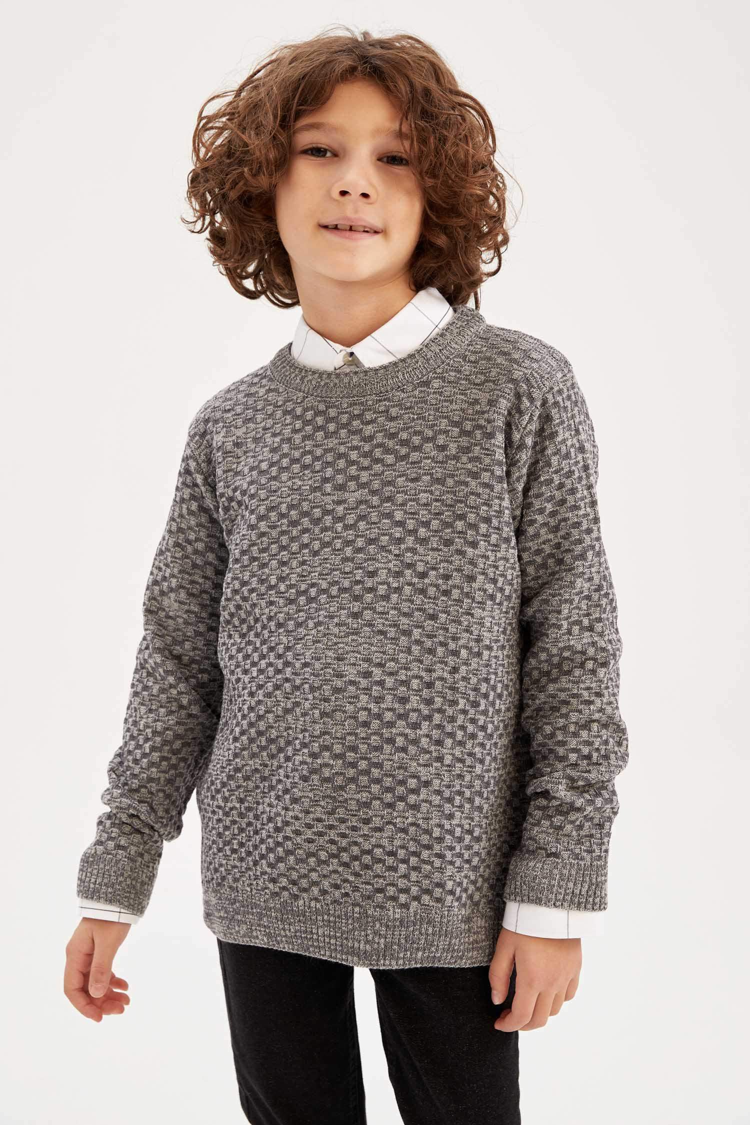 Свитер с круглым вырезом для мальчиков