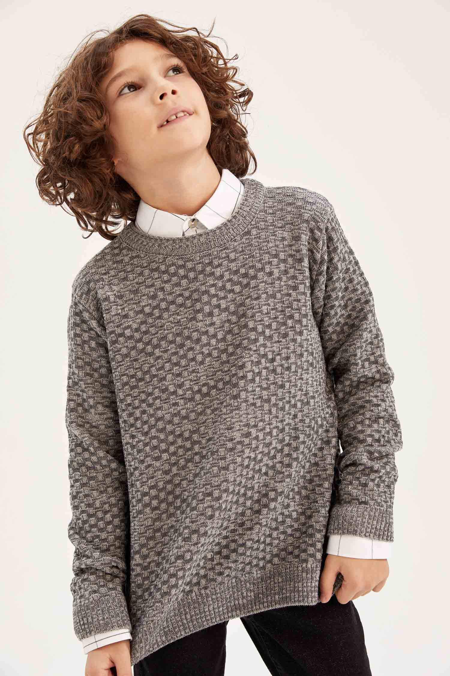 Свитер с круглым вырезом для мальчиков